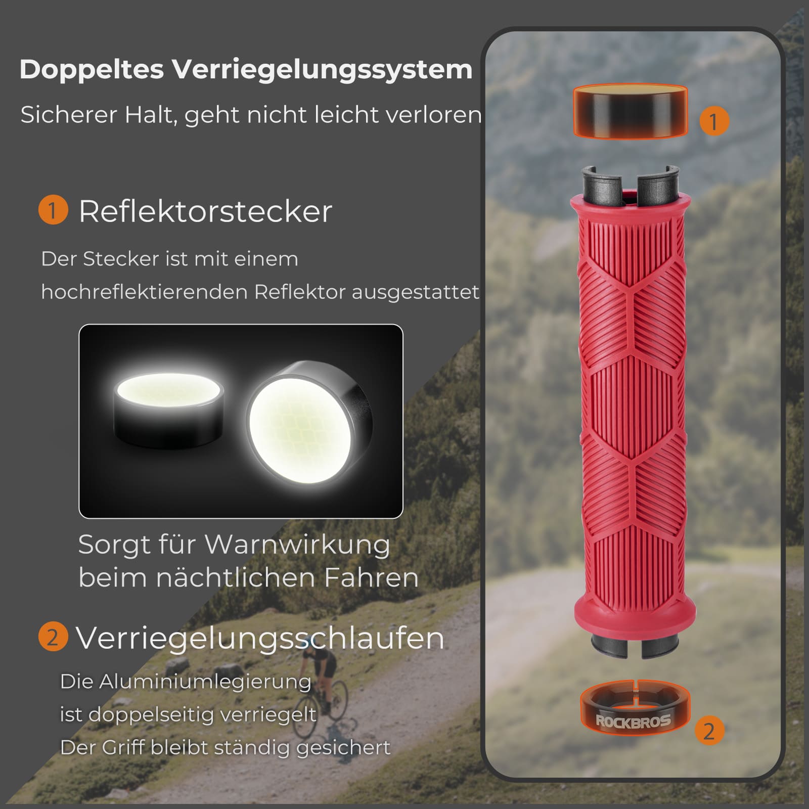 Fahrrad Lenkergriffe Doppelverschluss für 22,2mm Lenke