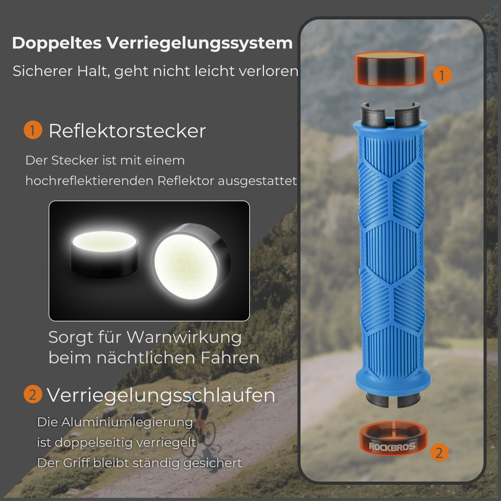 Fahrrad Lenkergriffe Doppelverschluss für 22,2mm Lenke
