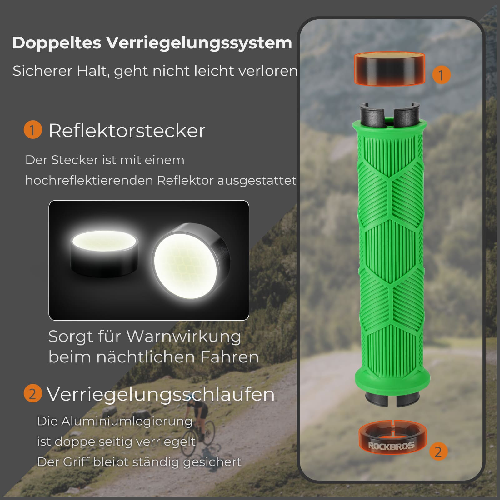 Fahrrad Lenkergriffe Doppelverschluss für 22,2mm Lenke