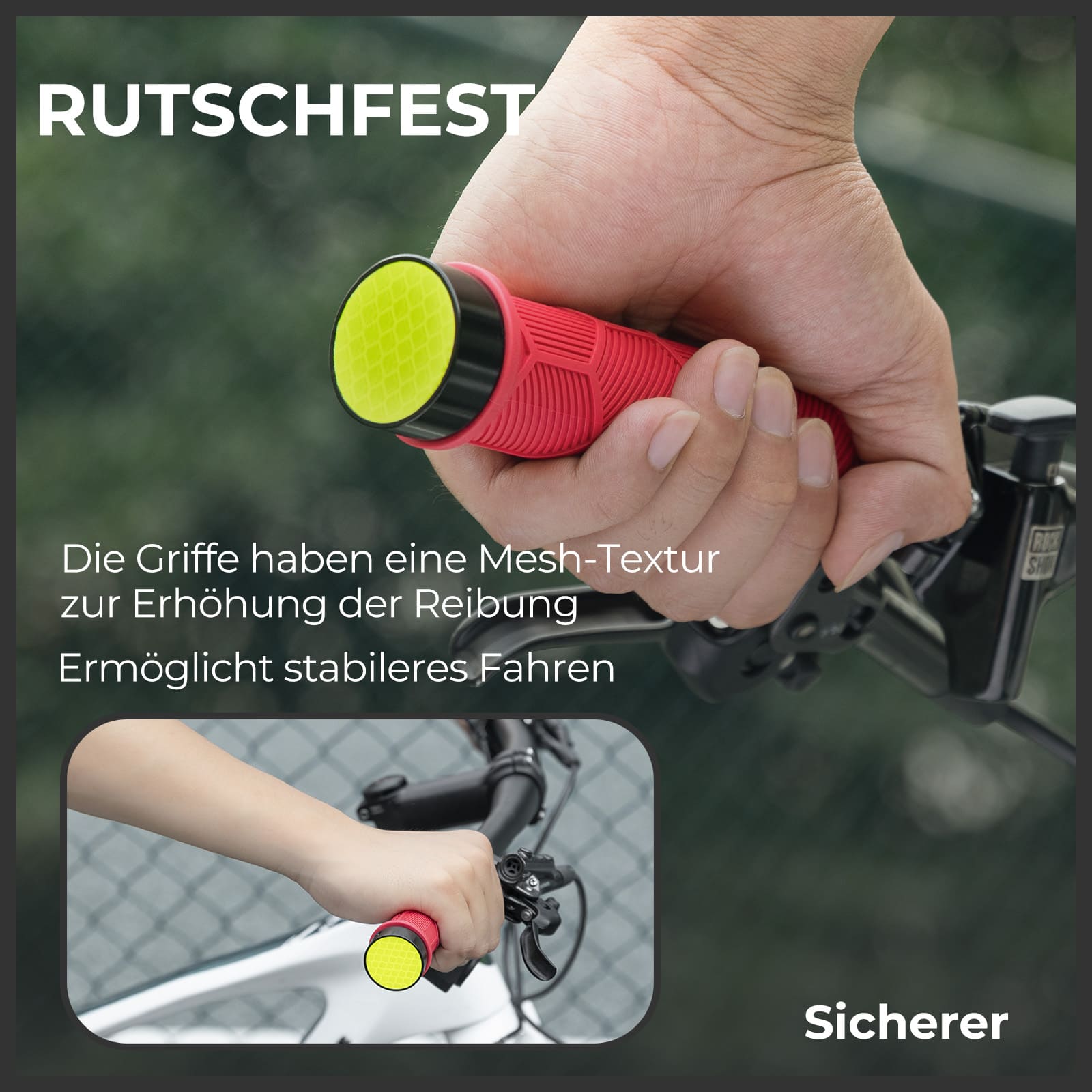 Fahrrad Lenkergriffe Doppelverschluss für 22,2mm Lenke