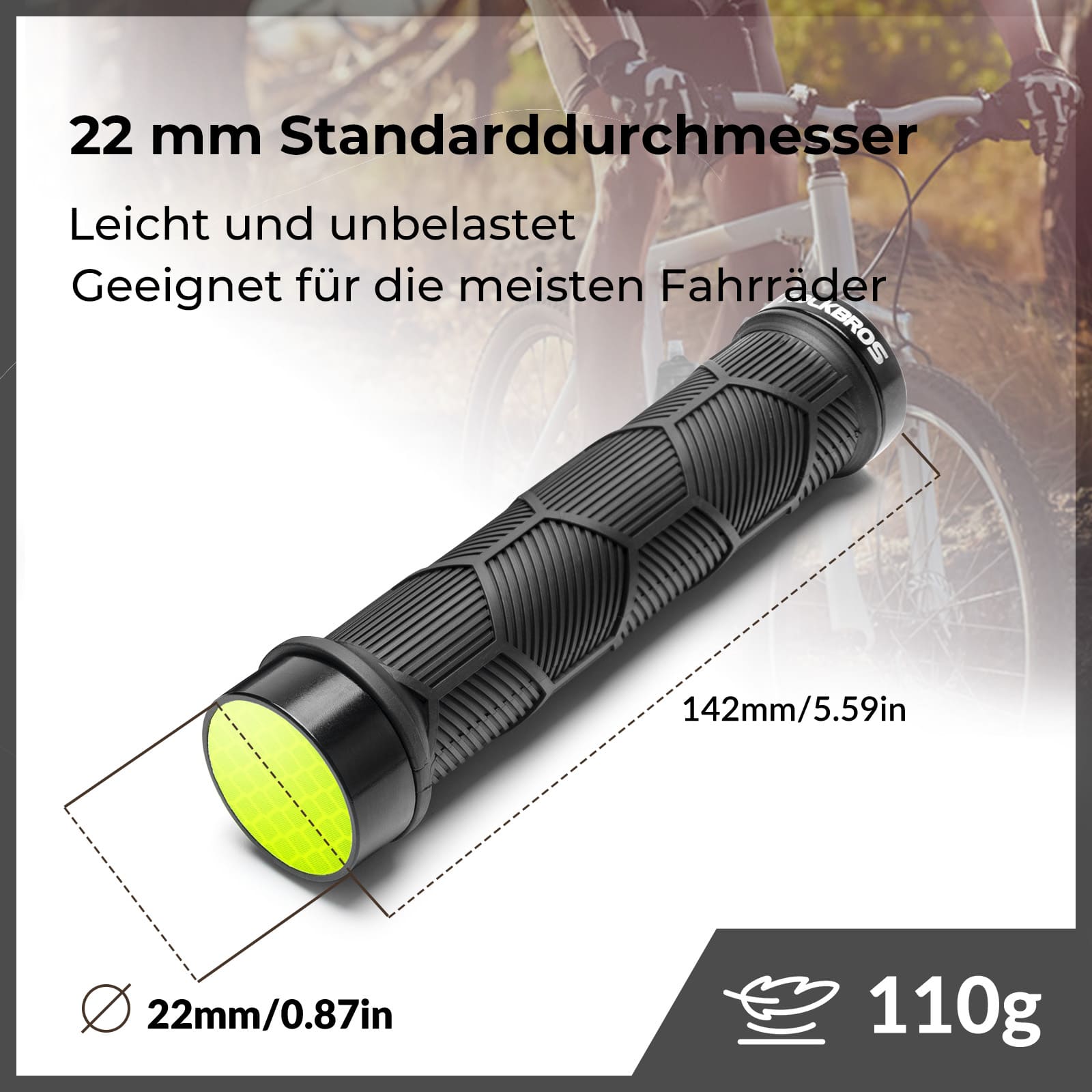 Fahrrad Lenkergriffe Doppelverschluss für 22,2mm Lenke