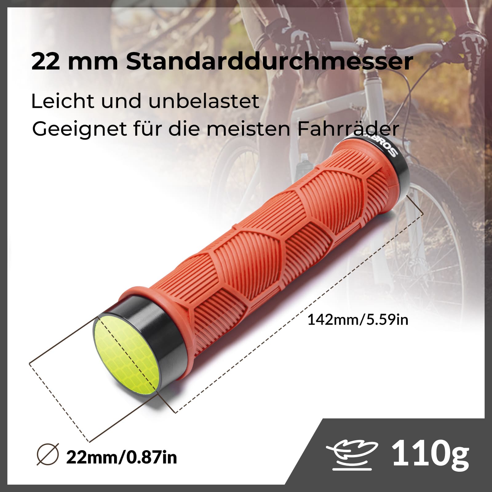Fahrrad Lenkergriffe Doppelverschluss für 22,2mm Lenke