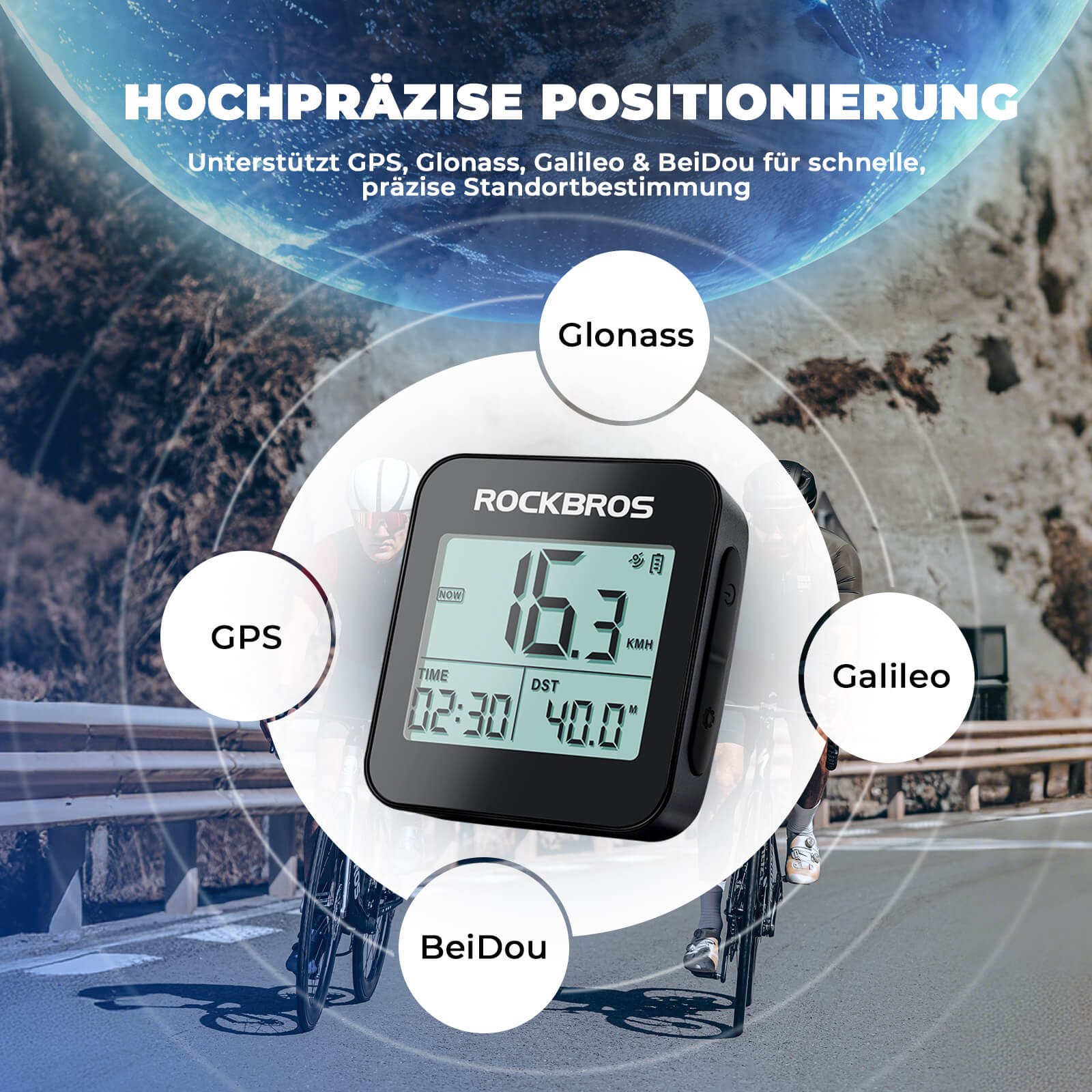 ROCKBROS Fahrradcomputer Kabellos GPS G1