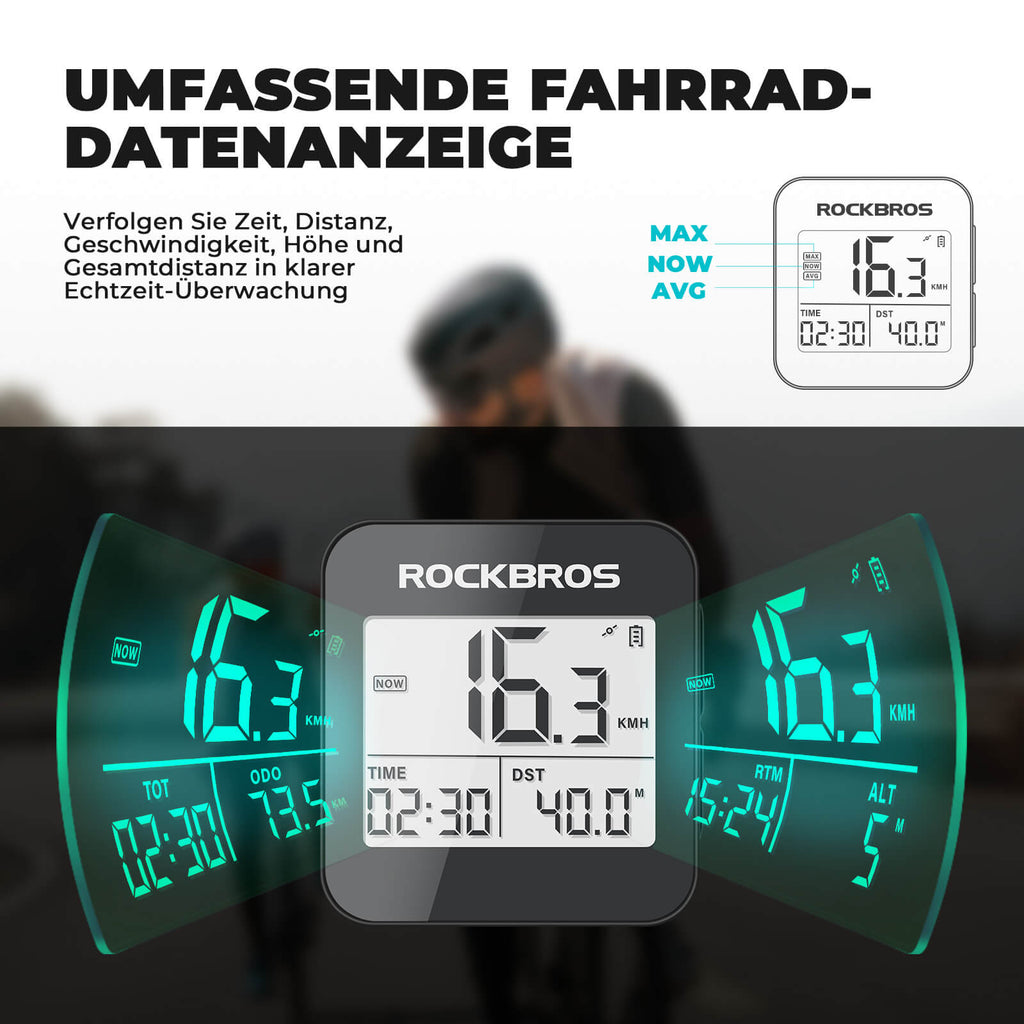 ROCKBROS Fahrradcomputer Kabellos GPS G1