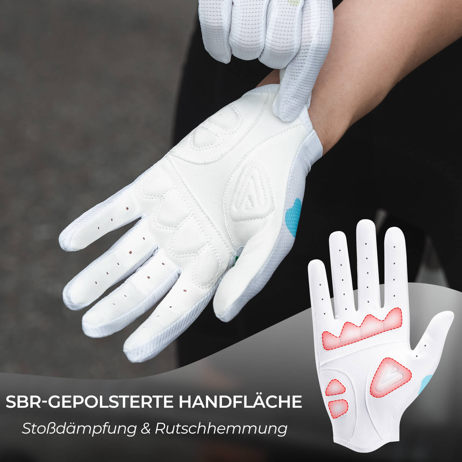 ROCKBROS Fahrradhandschuhe SBR-Polsterung Atmungsaktiv Hochflexibel
