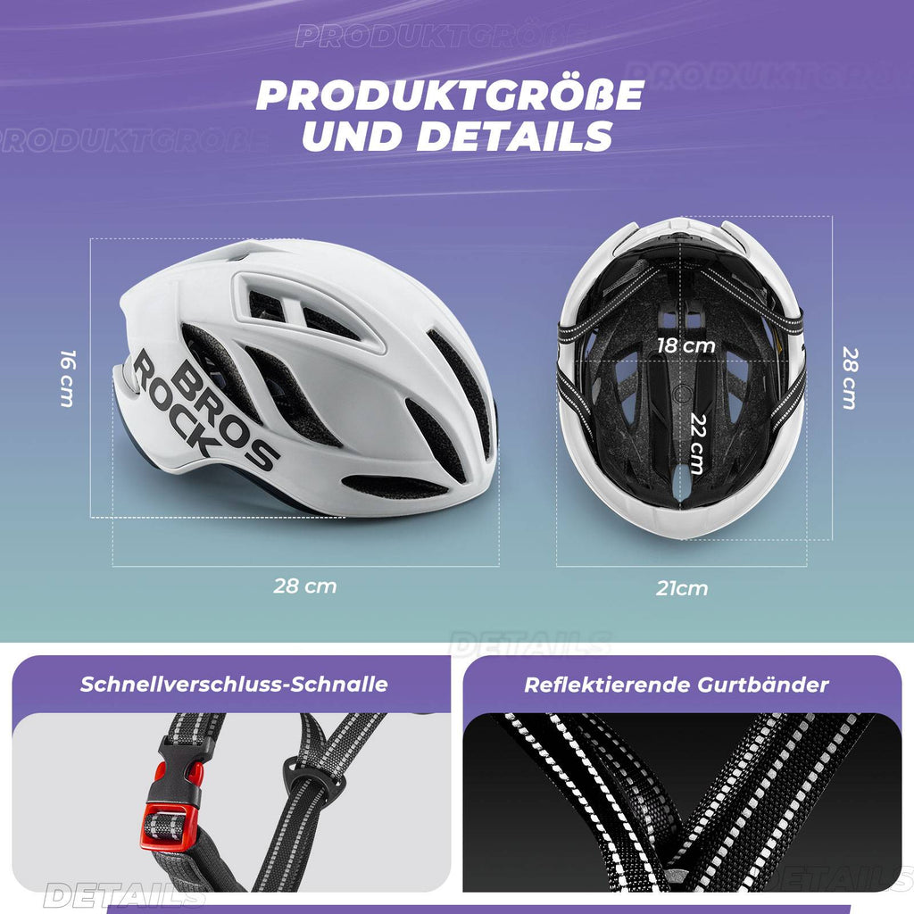 ROCKBROS Fahrradhelm 58-62cm Einstellbare Cityhelm Belüftung Unisex