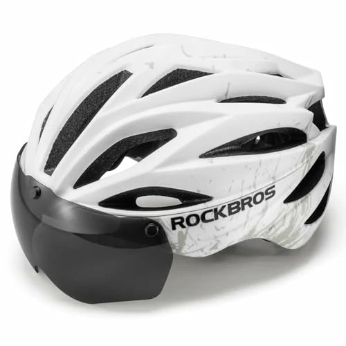 ROCKBROS Fahrradhelm Magnetischer Abnehmbarer MTB Helm mit Visier