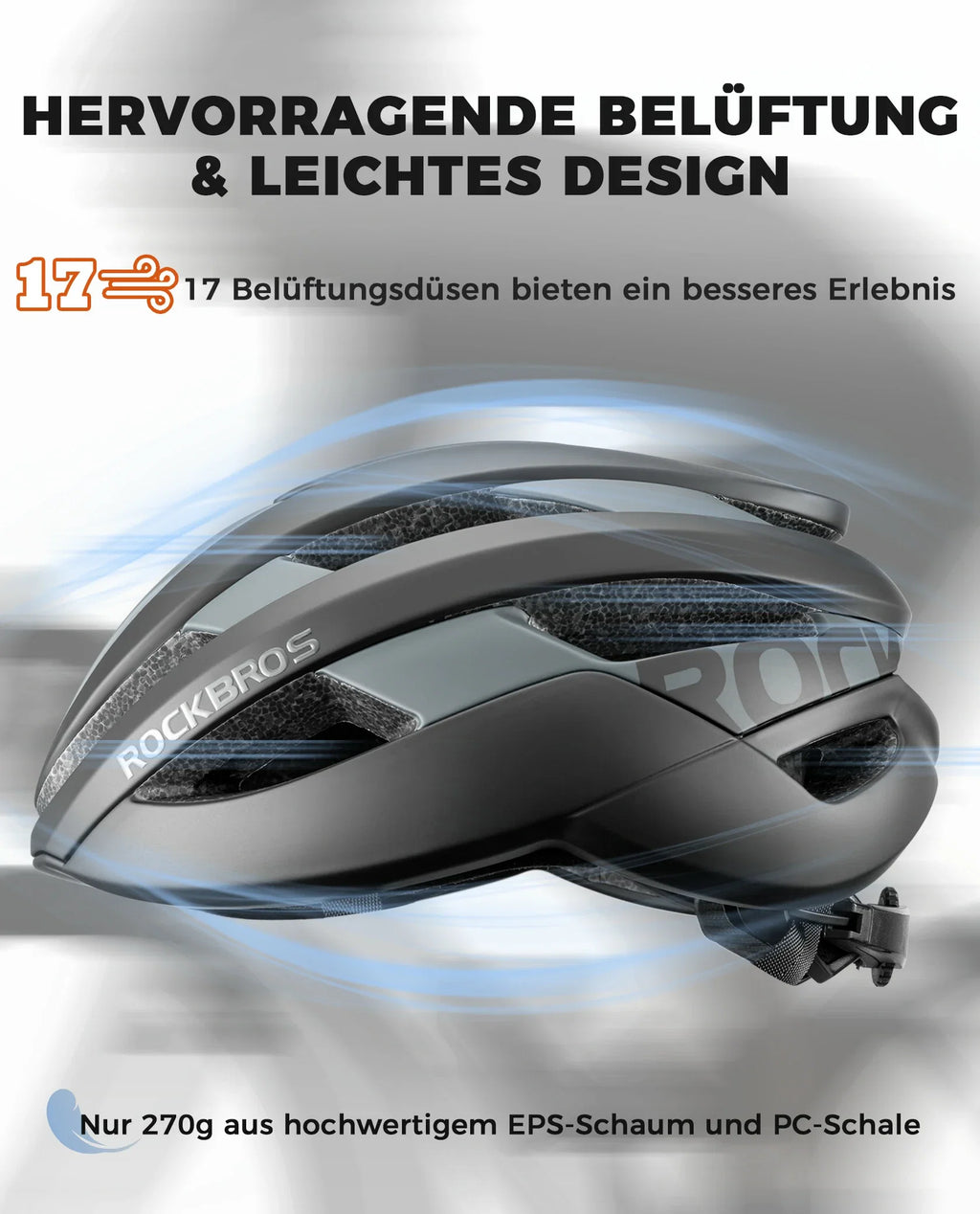 ROCKBROS Fahrradhelm Sport Mountainbike Schutzhelm Atmungsaktiv 54-58cm