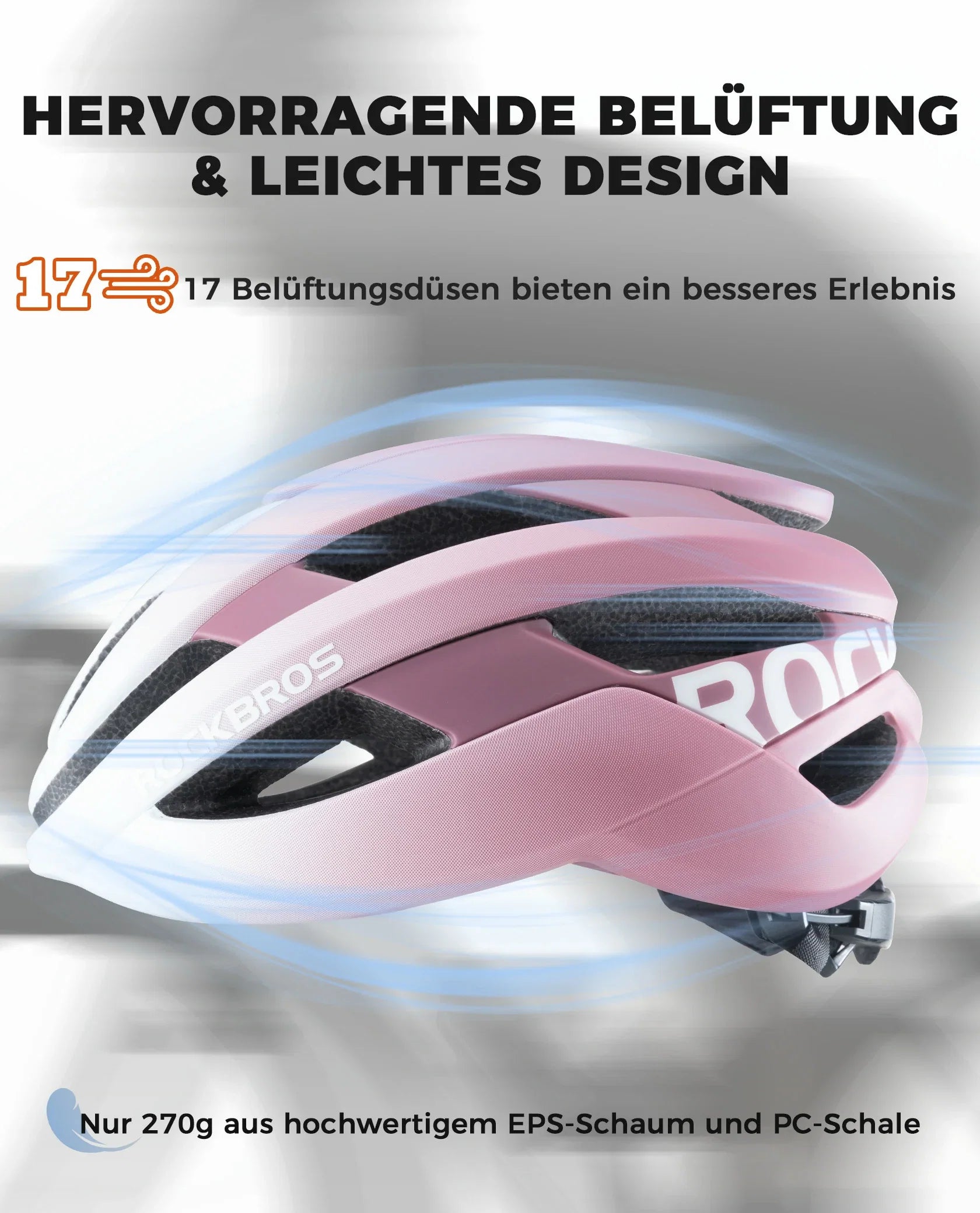ROCKBROS Fahrradhelm Sport Mountainbike Schutzhelm Atmungsaktiv 54-58cm