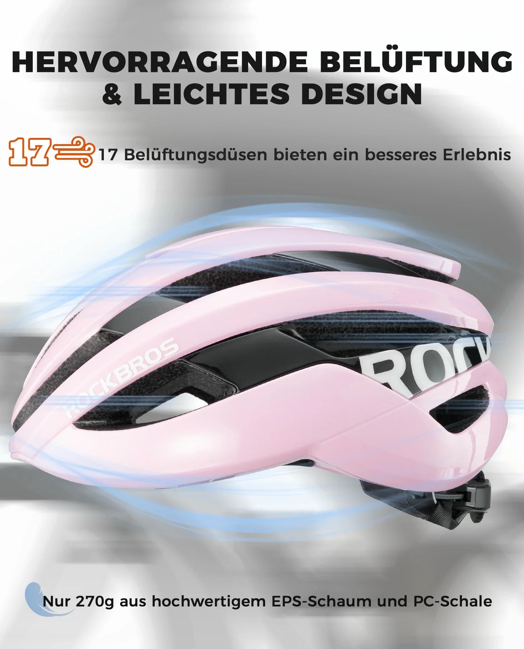 ROCKBROS Fahrradhelm Sport Mountainbike Schutzhelm Atmungsaktiv 54-58cm
