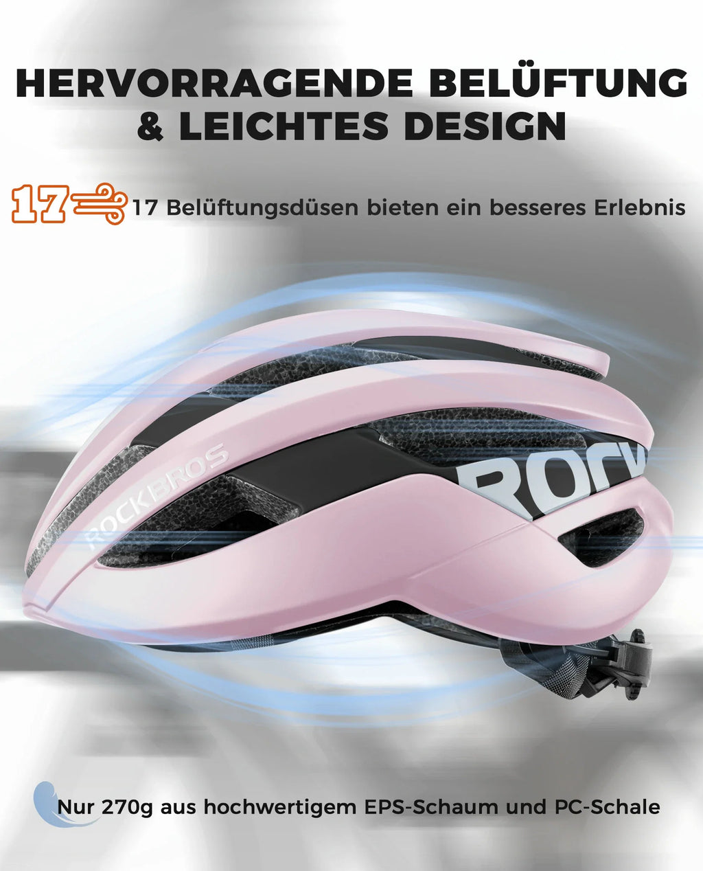 ROCKBROS Fahrradhelm Sport Mountainbike Schutzhelm Atmungsaktiv 54-58cm