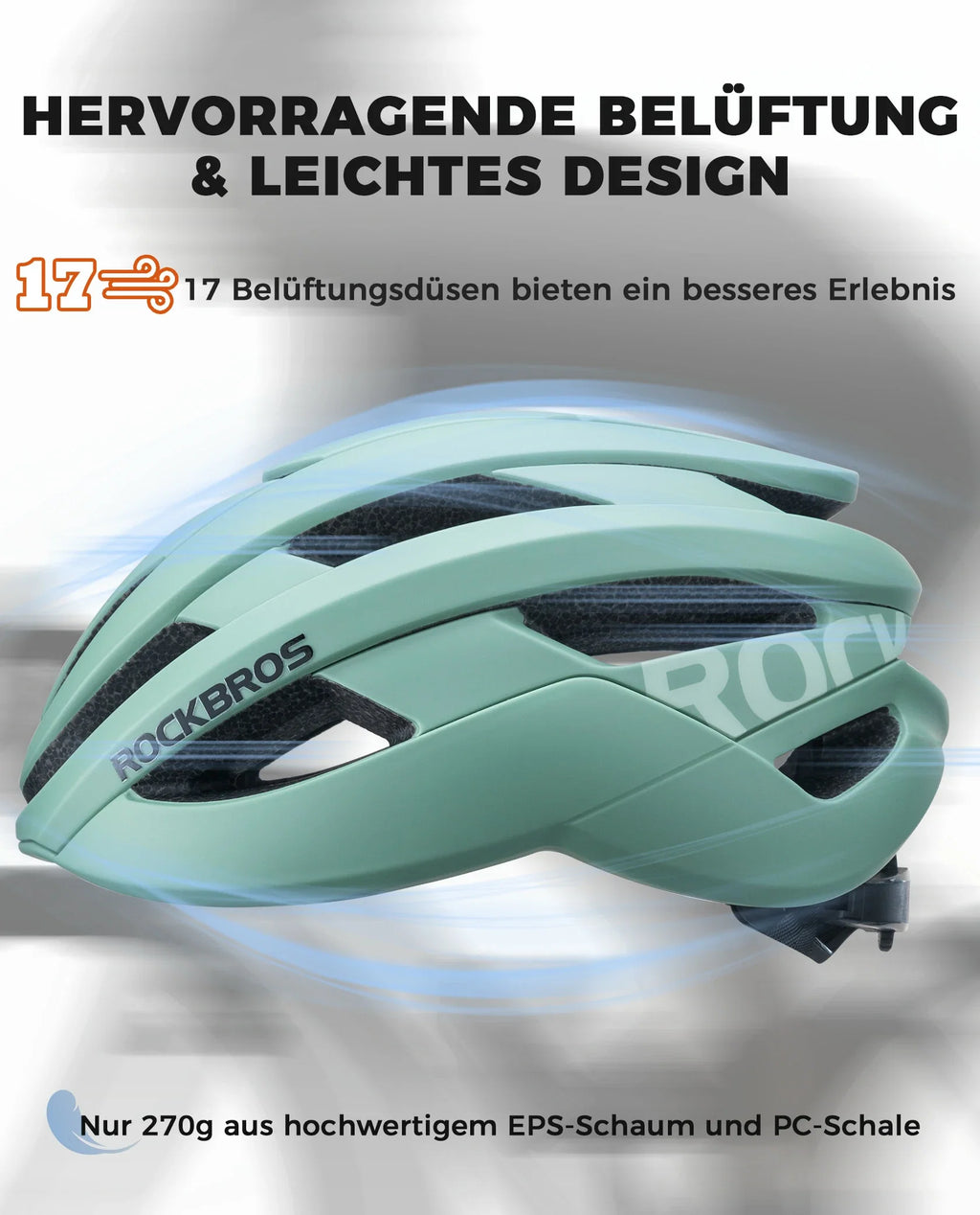 ROCKBROS Fahrradhelm Sport Mountainbike Schutzhelm Atmungsaktiv 54-58cm