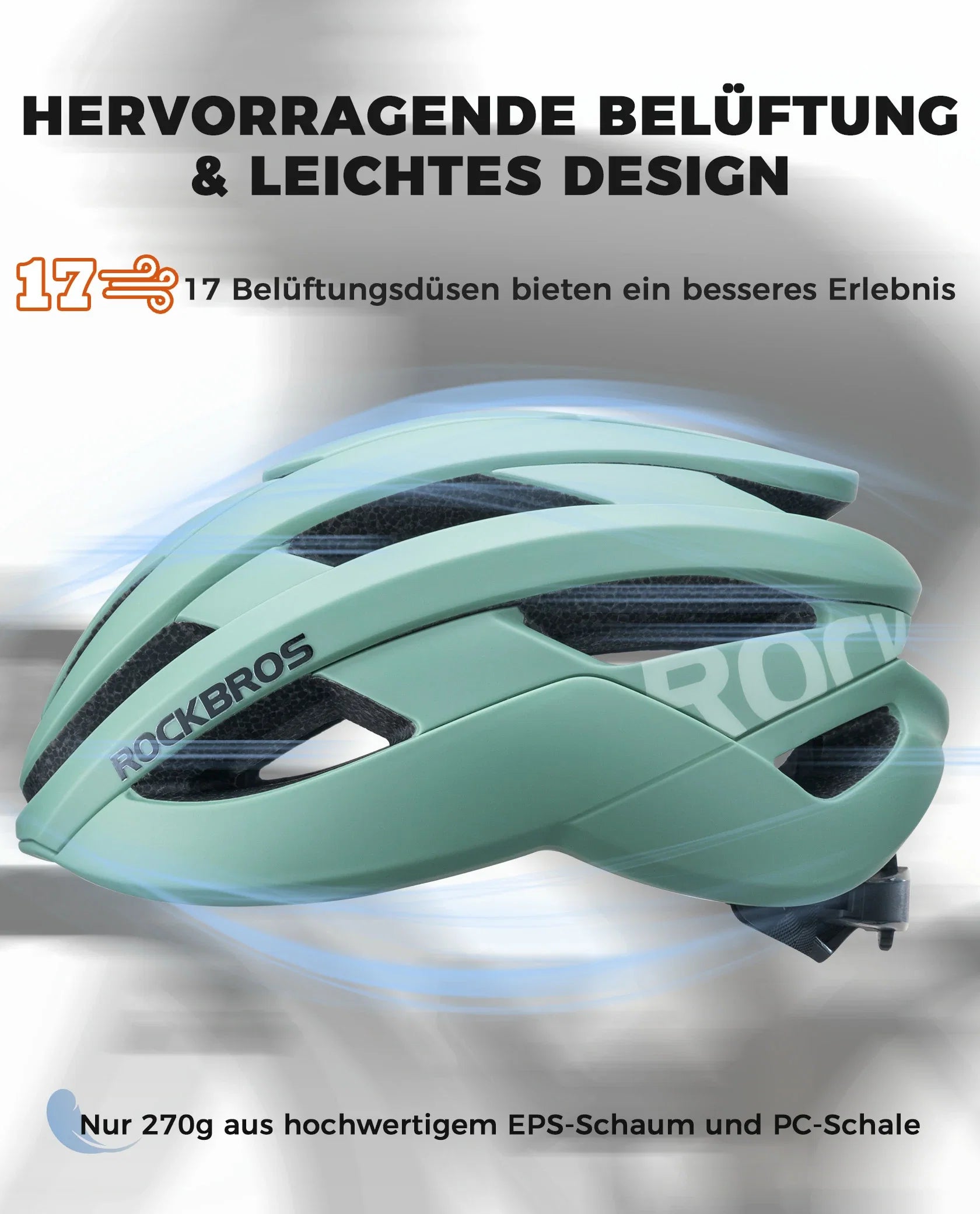 ROCKBROS Fahrradhelm Sport Mountainbike Schutzhelm Atmungsaktiv 54-58cm
