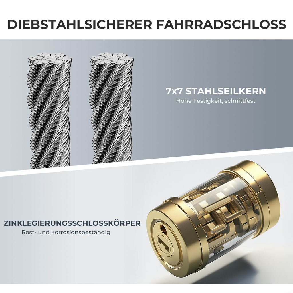 ROCKBROS Fahrradschloss 110 cm / 11 mm
