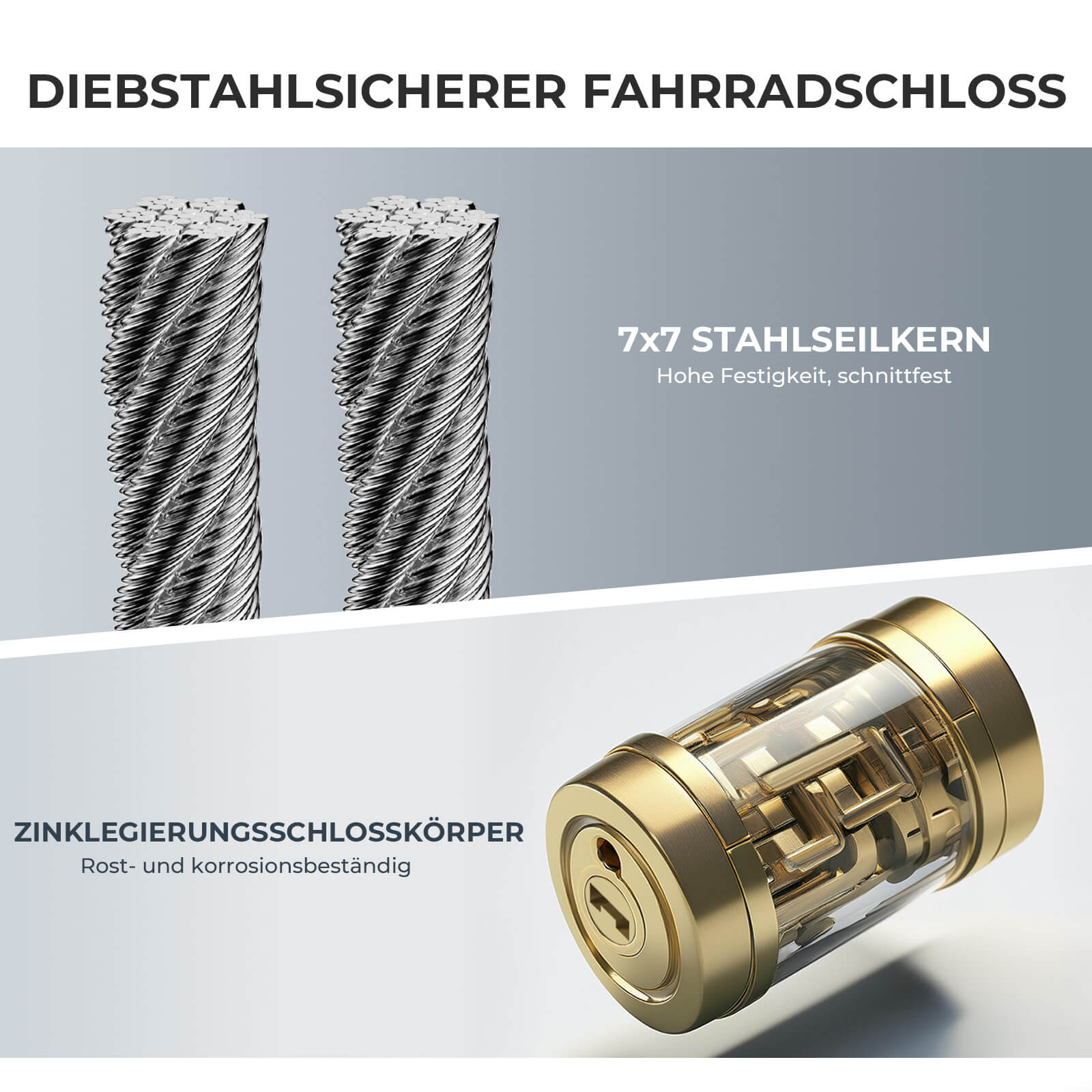 ROCKBROS Fahrradschloss 110 cm / 11 mm
