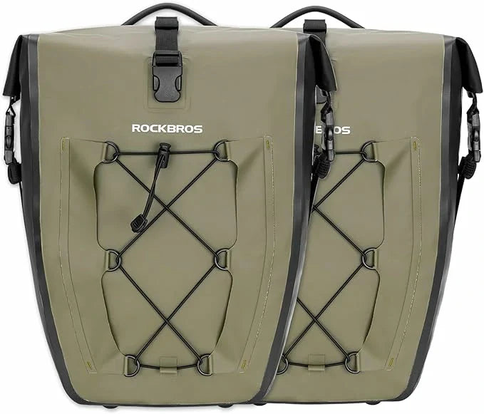 ROCKBROS Gepäckträgertasche 25L-32L 100 % wasserdicht mit Tragegriff