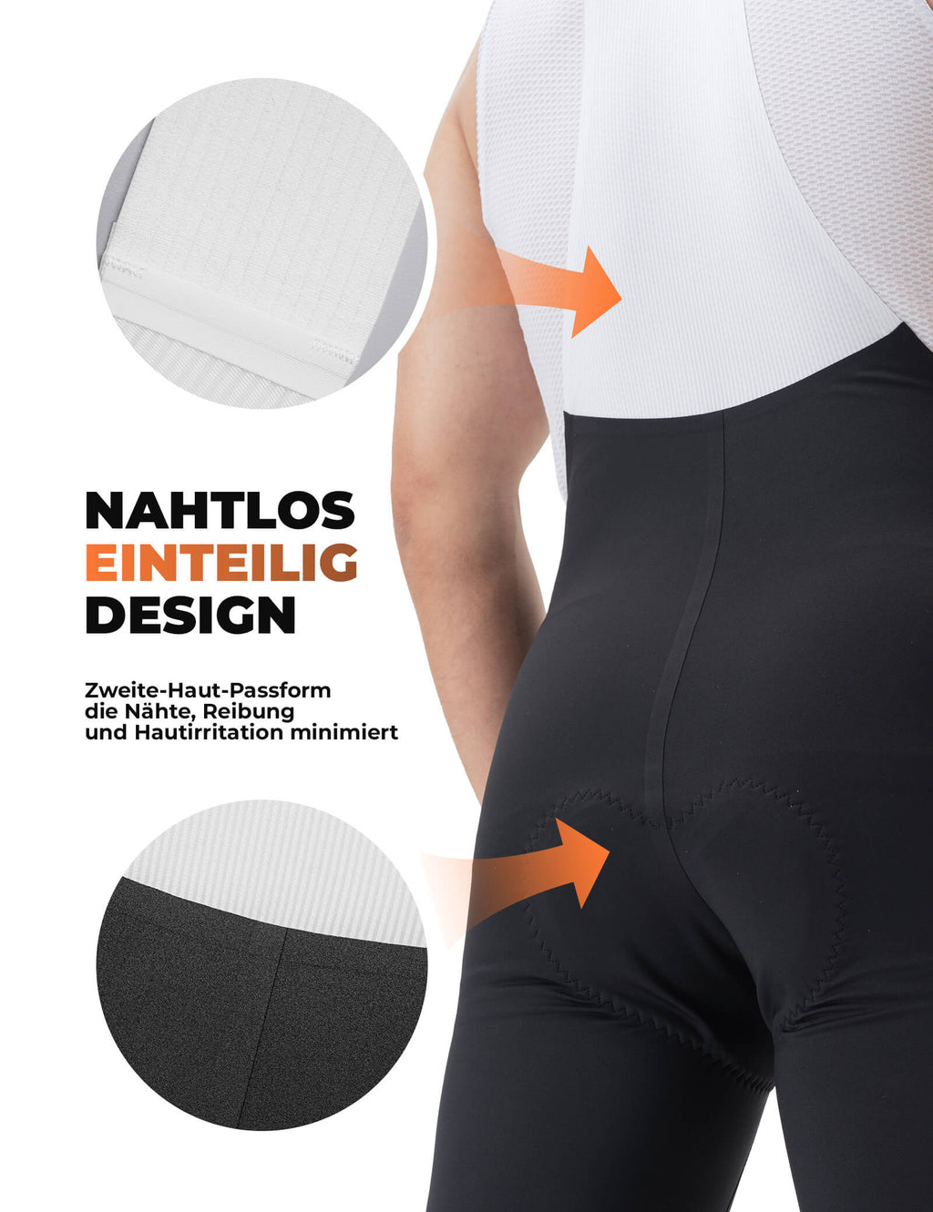 ROCKBROS Herren Fahrrad Trägerhose Lang Gepolstert