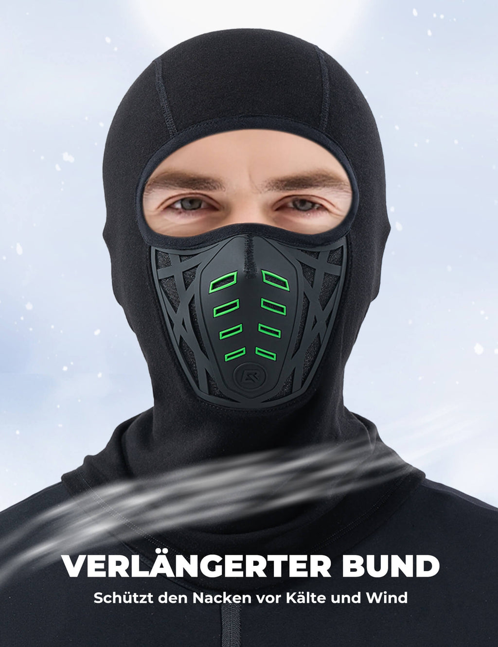 ROCKBROS Multifunktions Balasthaube Winddicht & Staubsicher Atmungsaktiv mit Nackenschutz