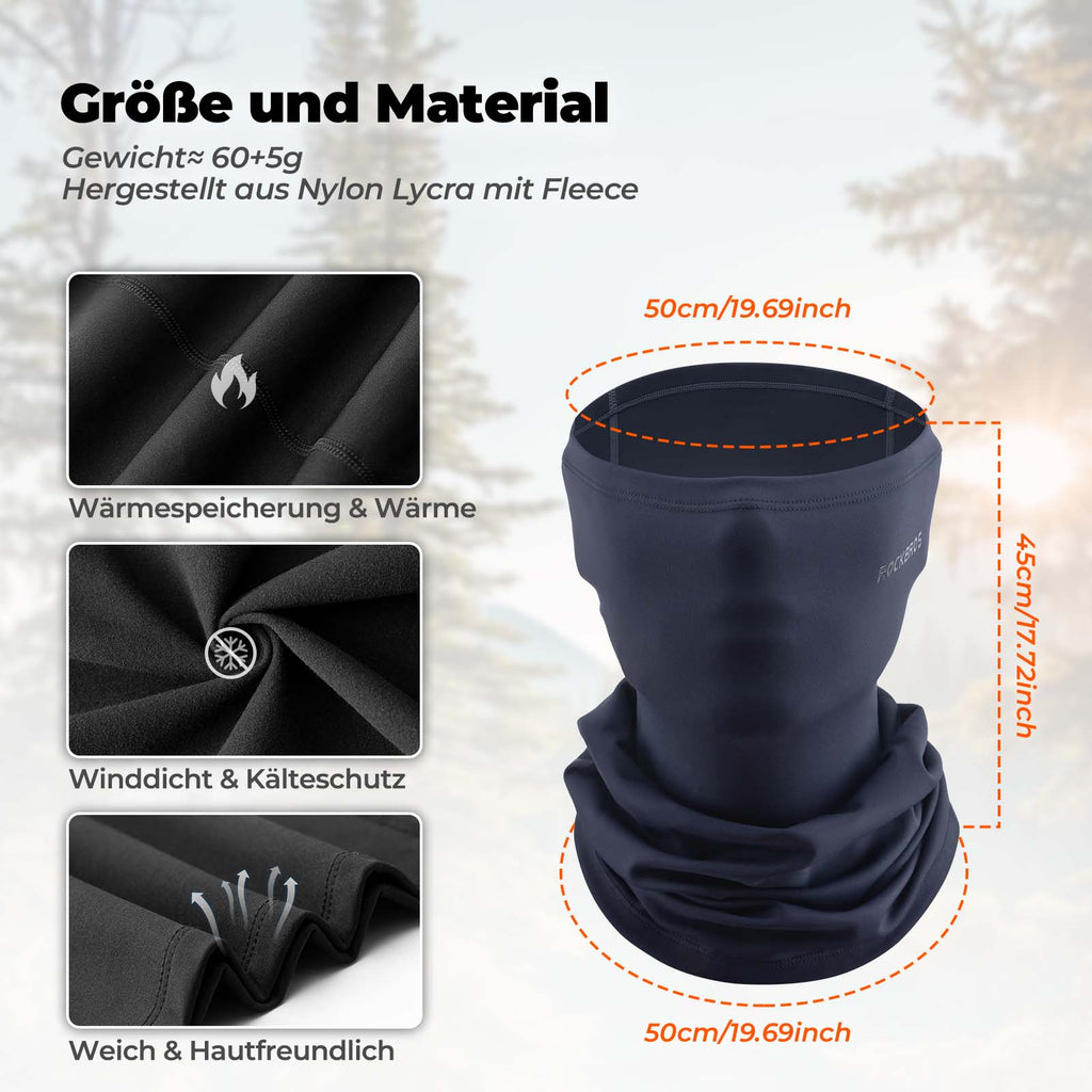 ROCKBROS Multifunktionstuch Fleece Sturmhaube Weich Gesichtsmaske Schlauchtuch