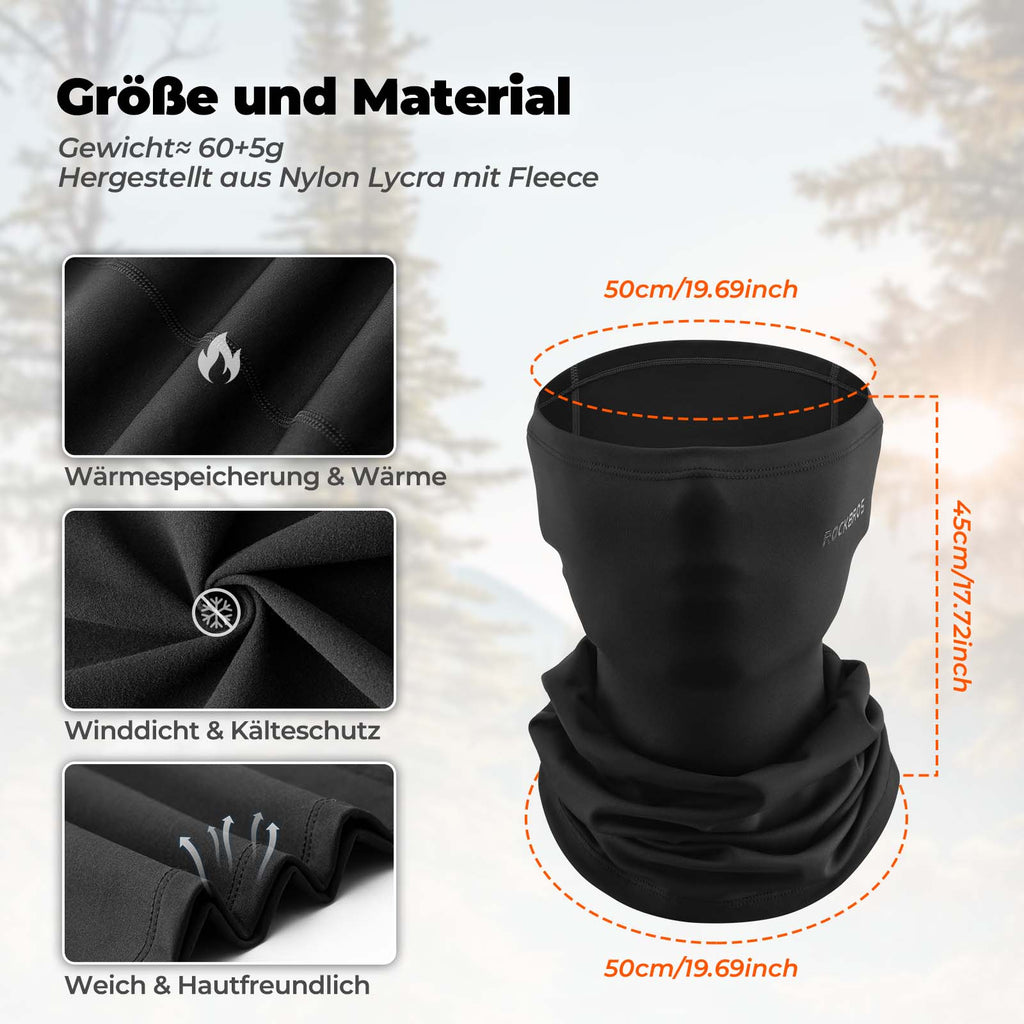 ROCKBROS Multifunktionstuch Fleece Sturmhaube Weich Gesichtsmaske Schlauchtuch