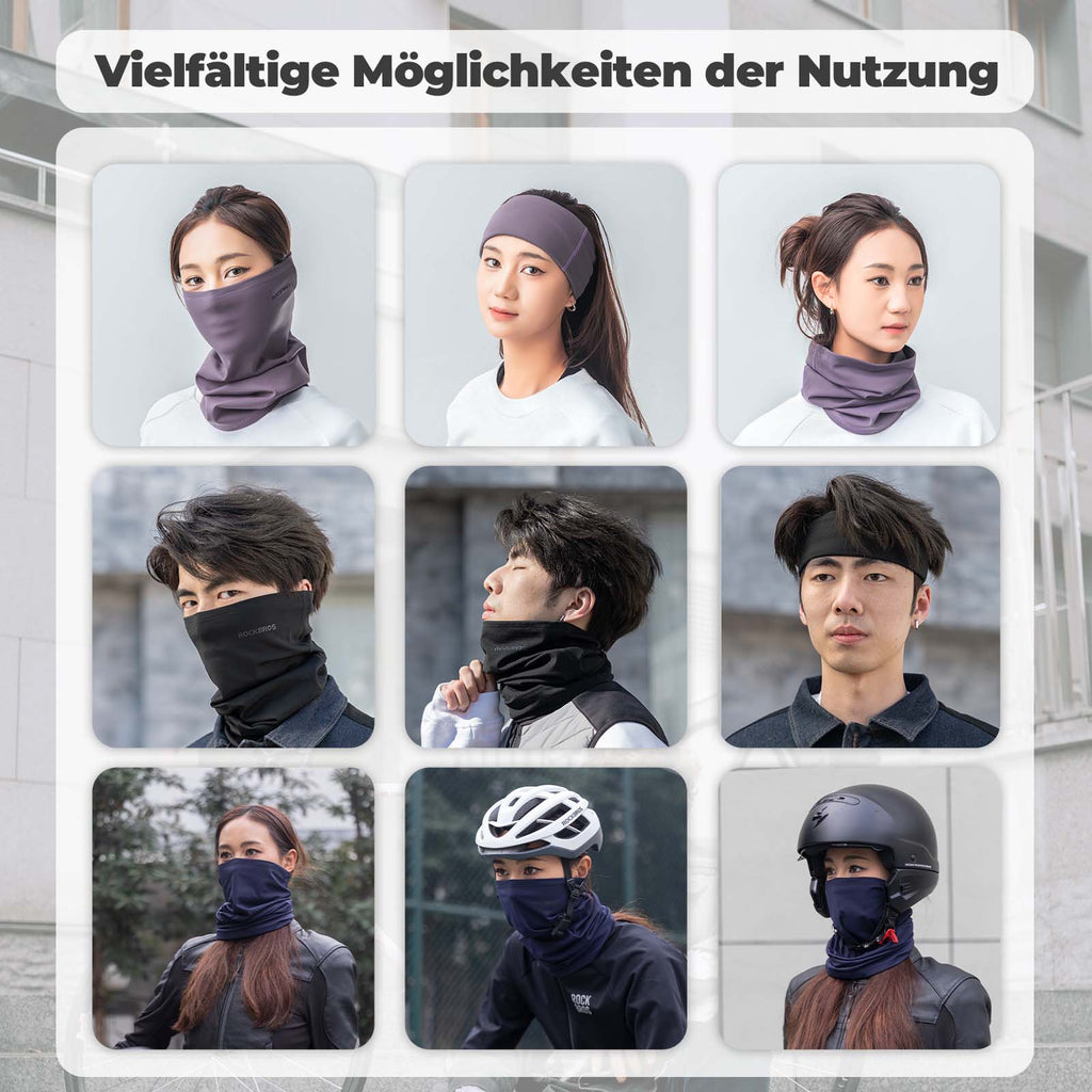 ROCKBROS Multifunktionstuch Fleece Sturmhaube Weich Gesichtsmaske Schlauchtuch