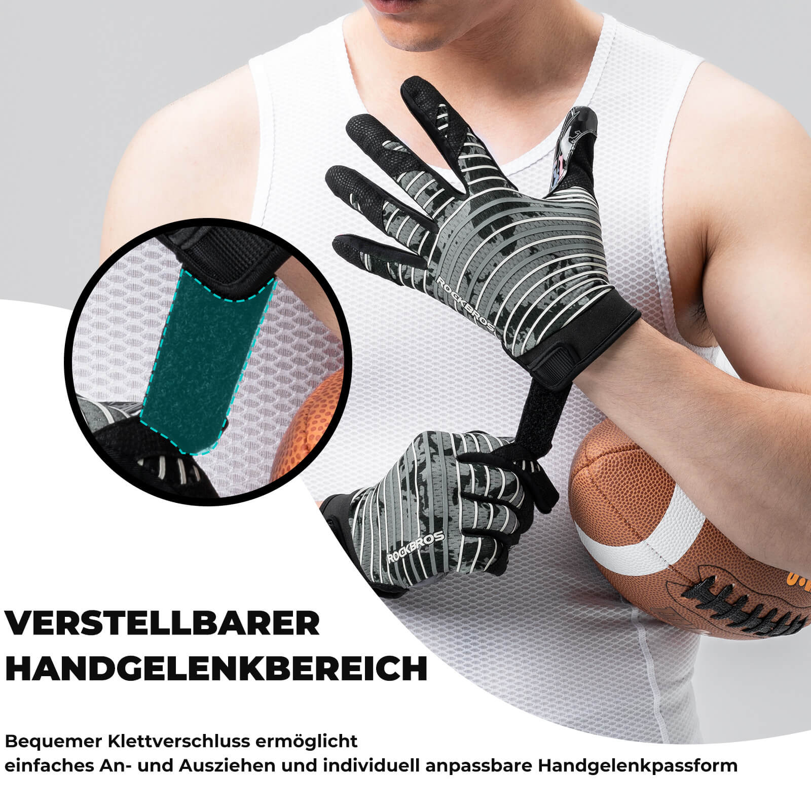 ROCKBROS Erwachsene Profi-Sporthandschuhe Atmungsaktiv Elastisch
