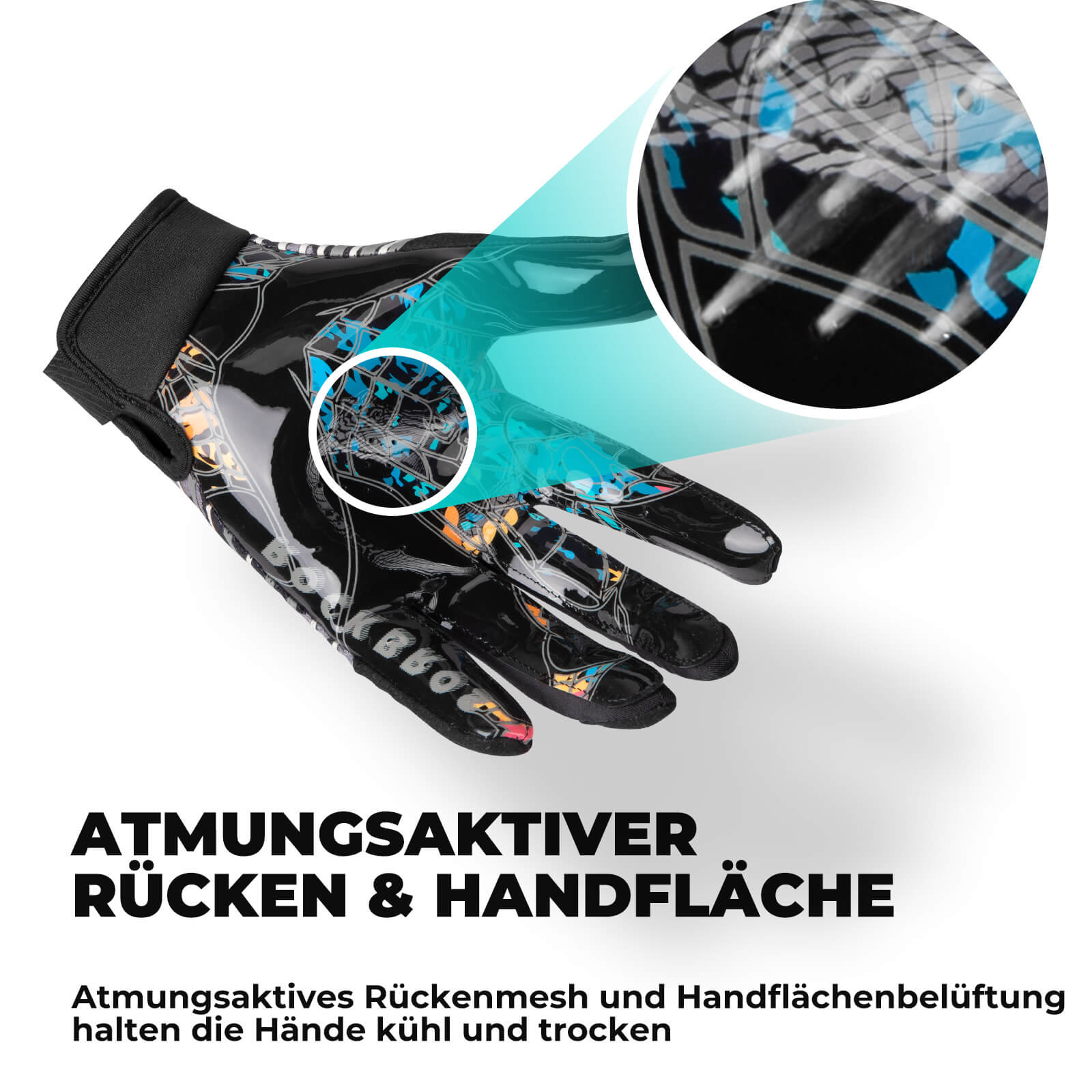 ROCKBROS Erwachsene Profi-Sporthandschuhe Atmungsaktiv Elastisch
