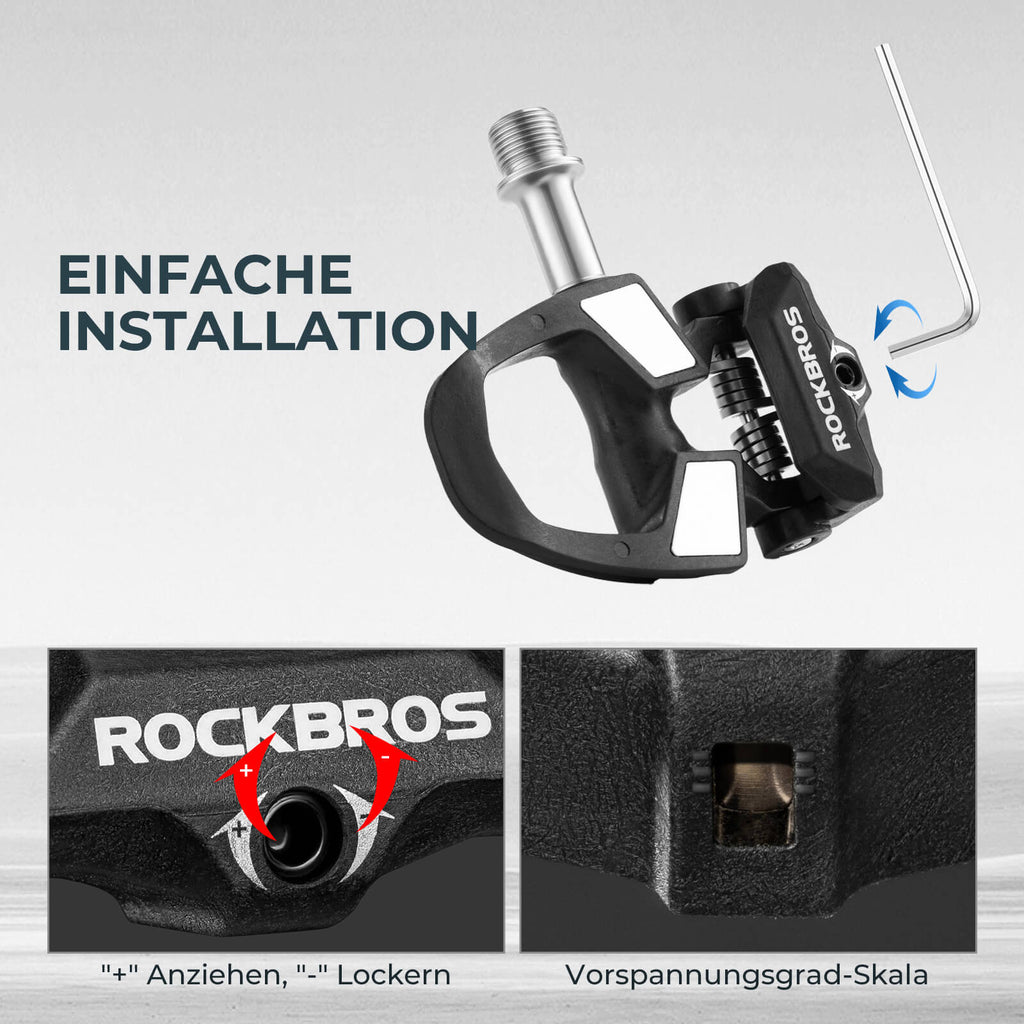 ROCKBROS SPD Fahrradpedale mit Einstellbarer Spannung