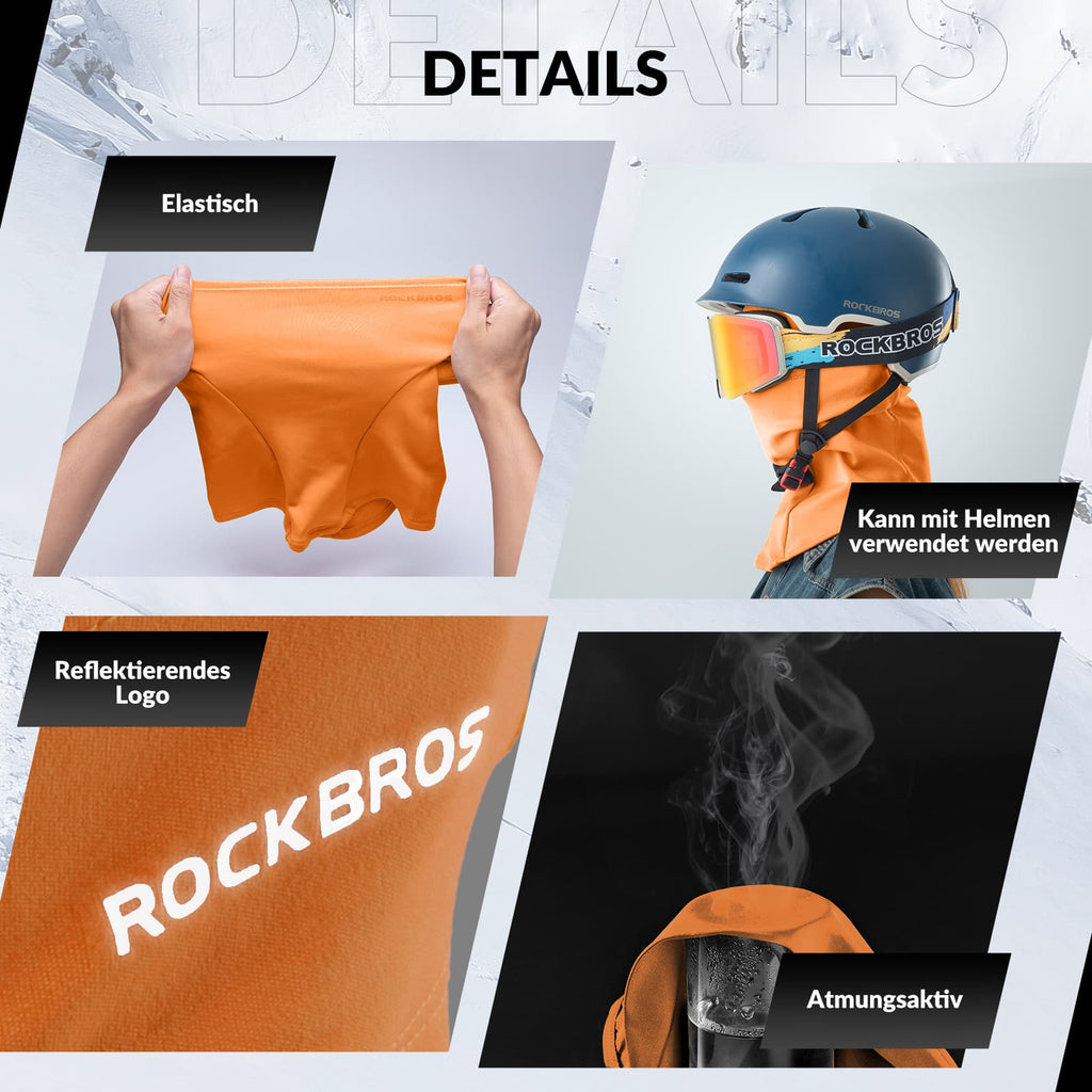 ROCKBROS Sturmhaube 2er Set Herbst Winter Balaclava für Outdoorsports Unisex