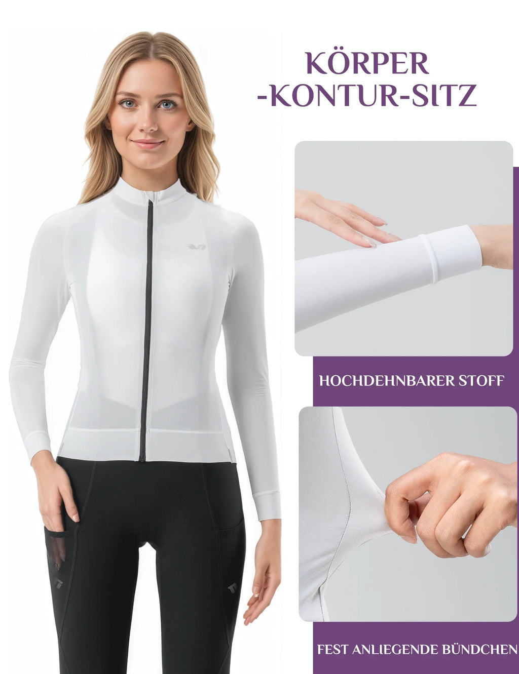 ROCKBROS TVI Damen Langarm-Radtrikot Fahrrad Jersey für MTB & Rennrad