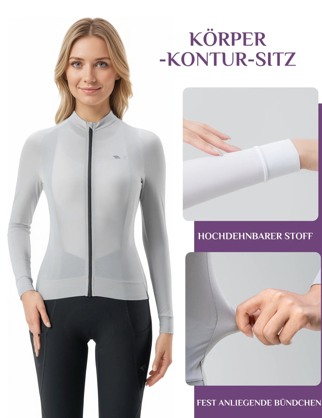 ROCKBROS TVI Damen Langarm-Radtrikot Fahrrad Jersey für MTB & Rennrad
