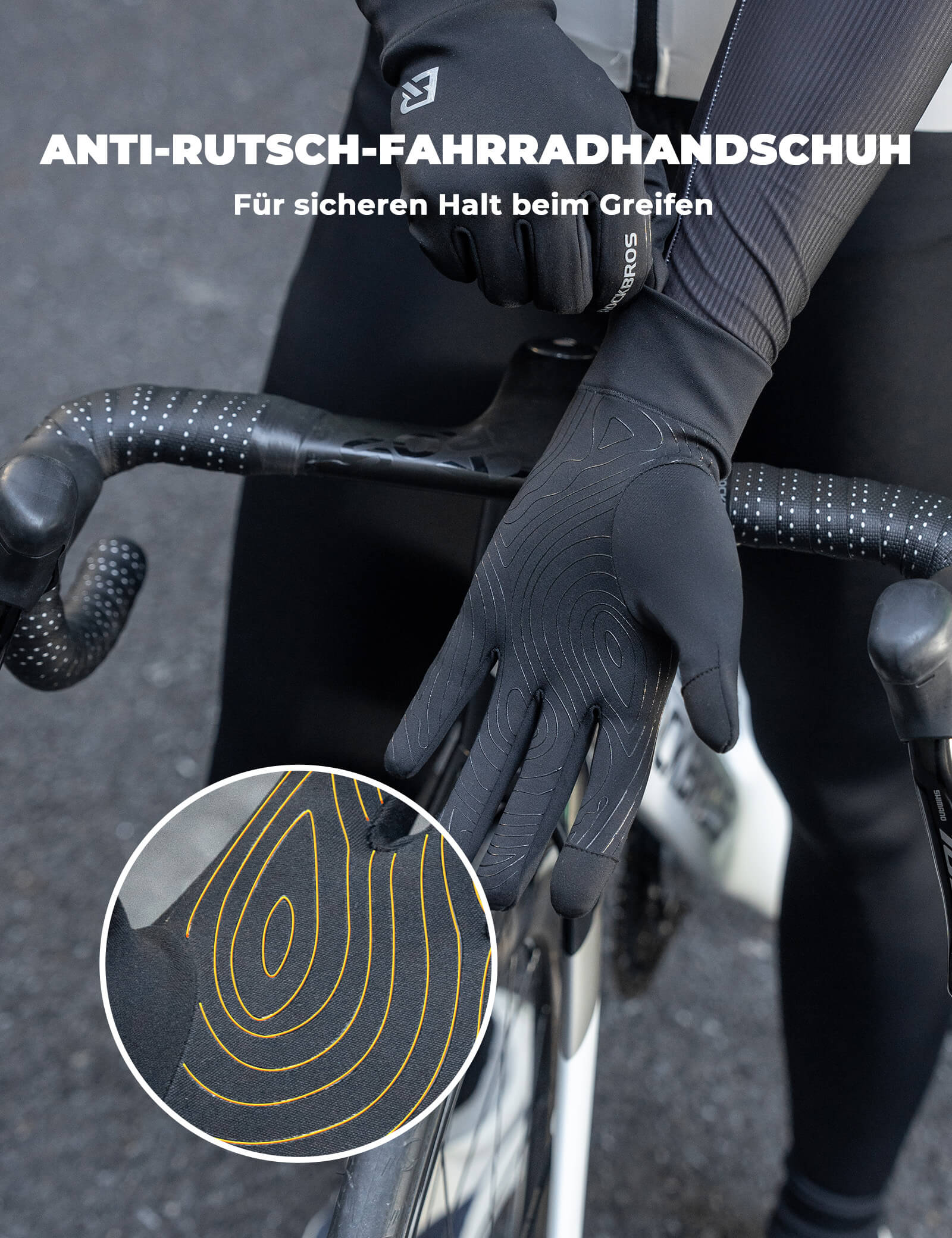 ROCKBROS Fahrradhandschuhe Anti-Rutsch Reflektierend