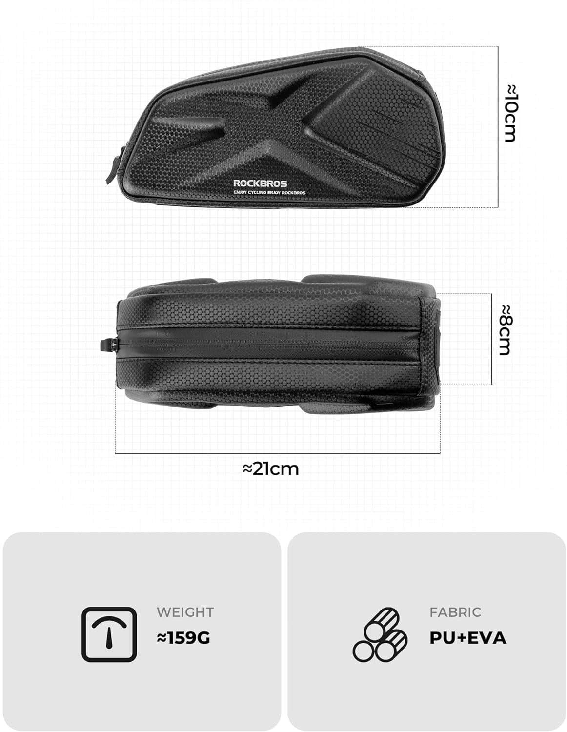 ROCKBROS Fahrrad Rahmentasche Fahrradtasche Oberrohrtasche 1.4L