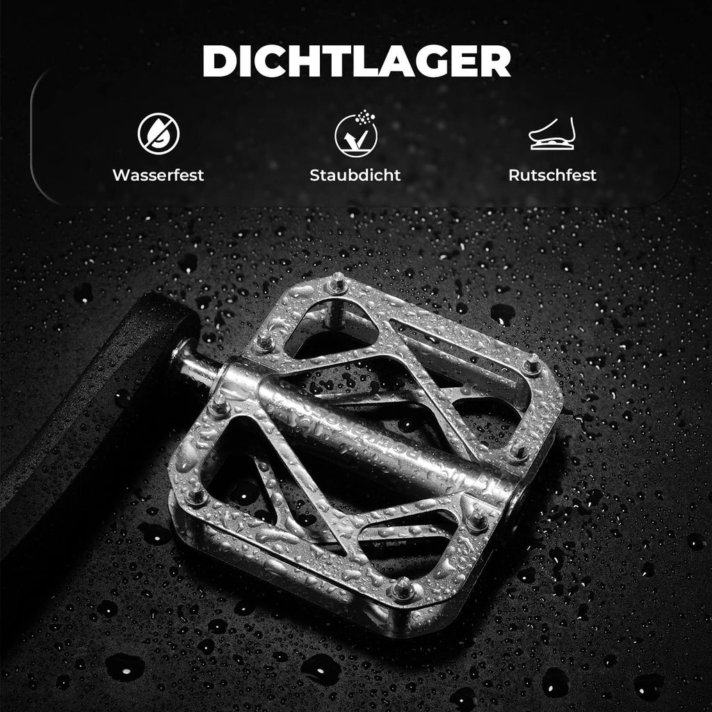 ROCKBROS Fahrradpedale aus Titanlegierung 3-Lager MTB-Pedale Plattform 9/16 Zoll