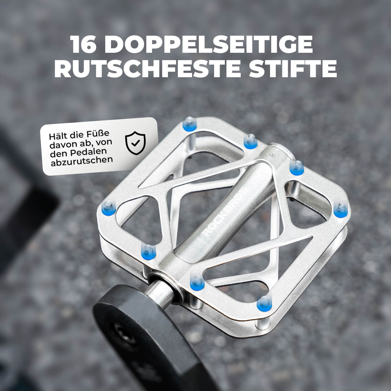 ROCKBROS Fahrradpedale aus Titanlegierung 3-Lager MTB-Pedale Plattform 9/16 Zoll