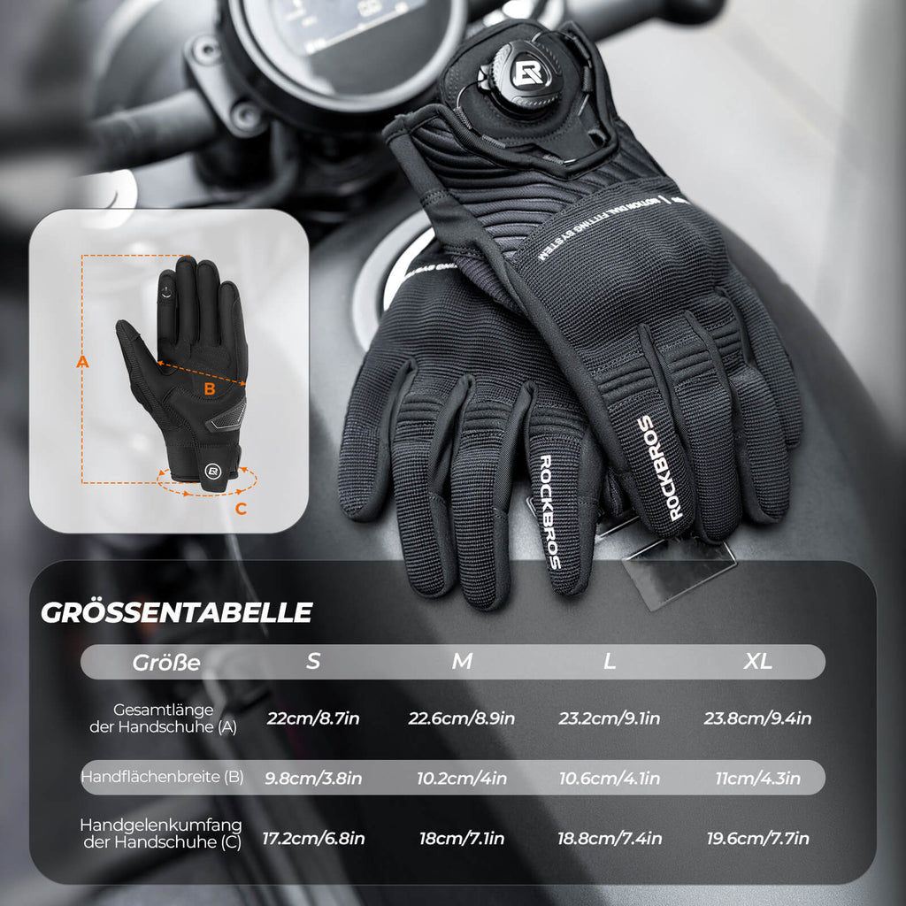 ROCKBROS Motorradhandschuhe Atmungsaktiv Handschuhe Touchscreen