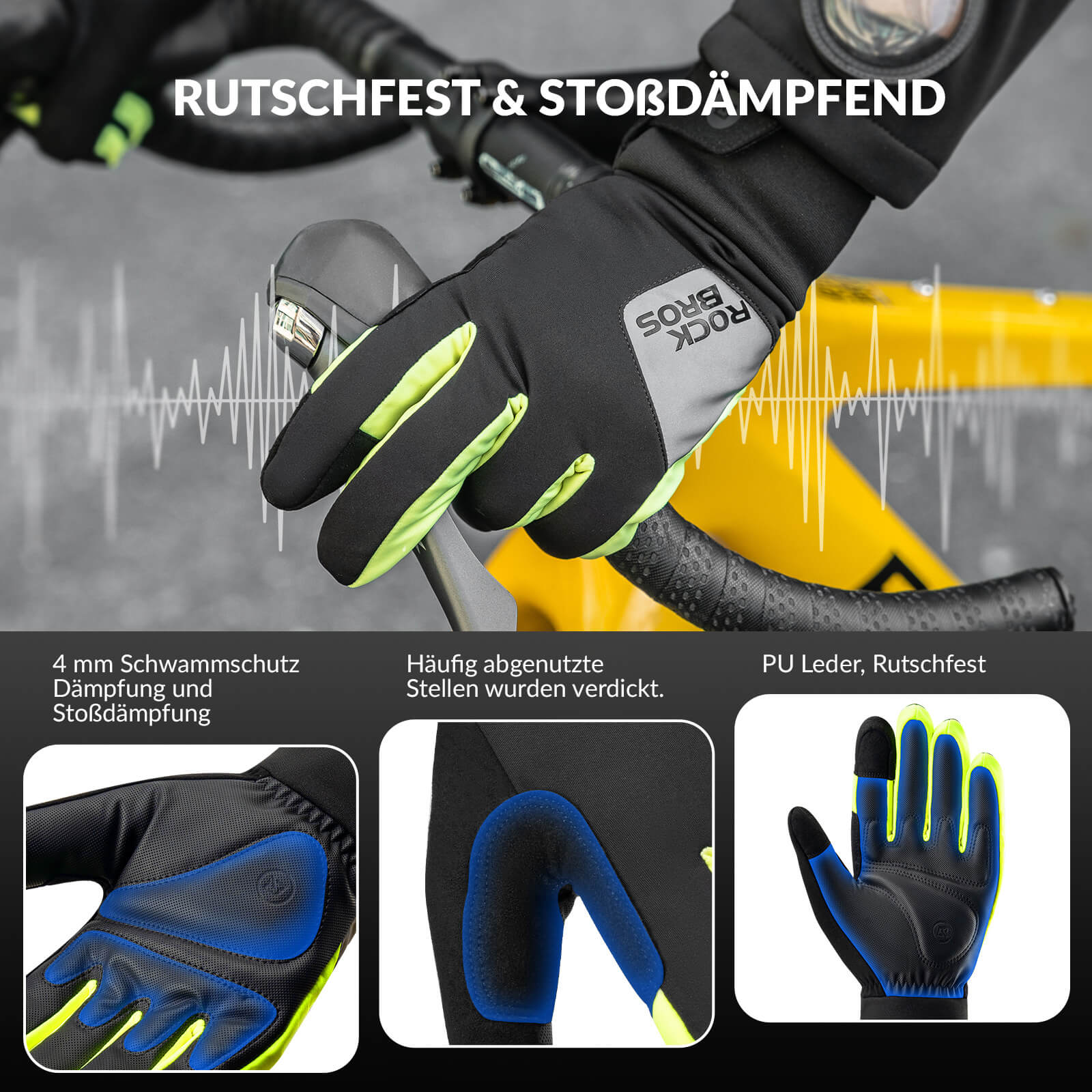 ROCKBROS Outdoor Thermo Handschuhe für Radfahren & Ski mit Touchscreen-funktion