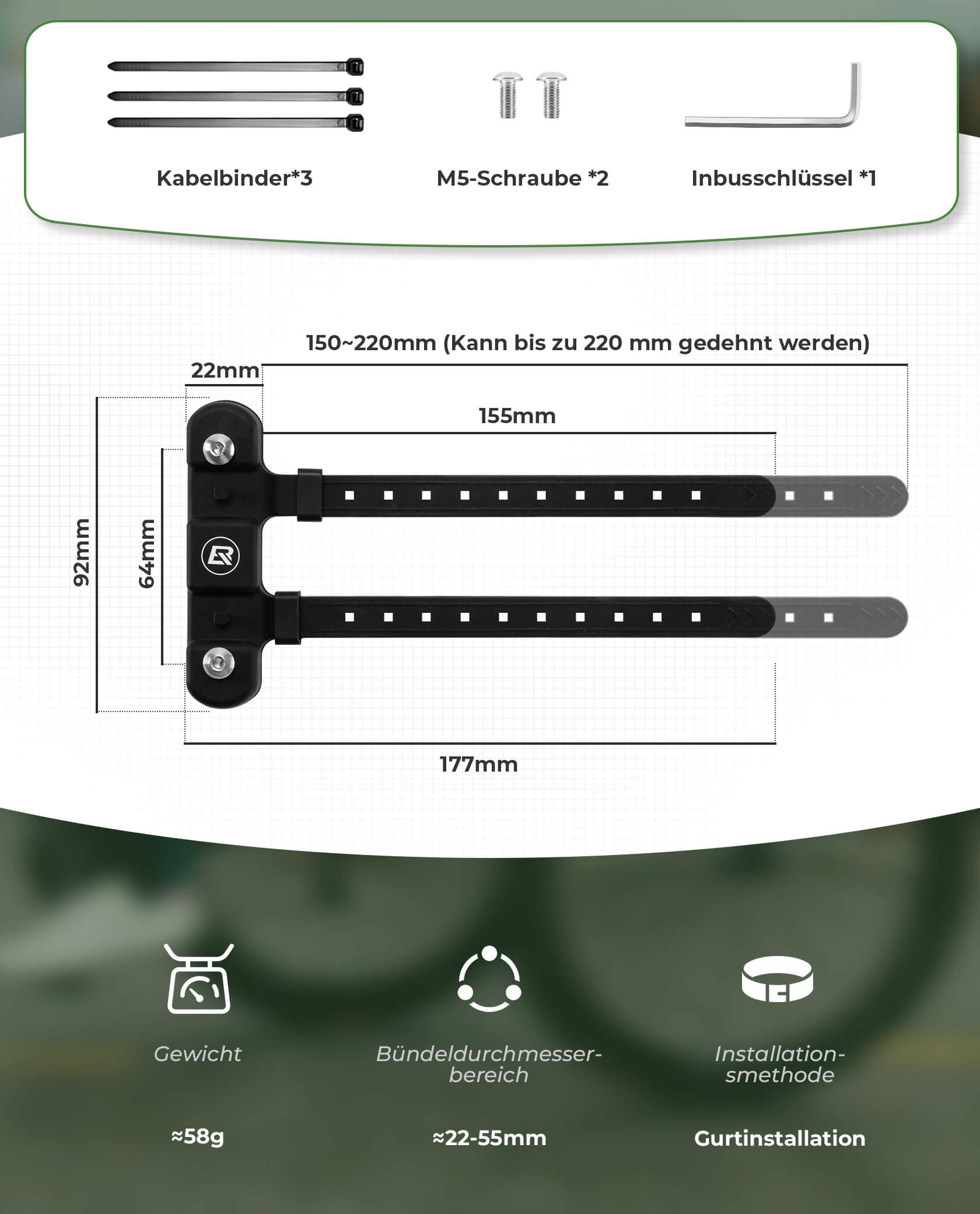 ROCKBROS Universal Flaschenhalter für Fahrrad Kein Stanzen Basis für Umbau