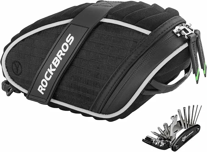 ROCKBROS Satteltaschen Fahrradsitz Taschen mit Rücklichthalter 1L