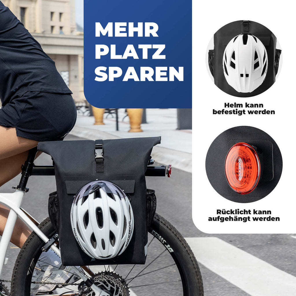 3 in 1 Wasserdicht Gepäckträgertasche Rucksack Umhängetasche 18L