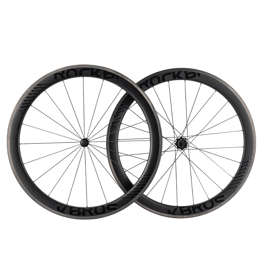 ROCKBROS 700C Carbon Laufradsatz 50mm Felgenbremse Steckachse Laufrad Set für Rennrad