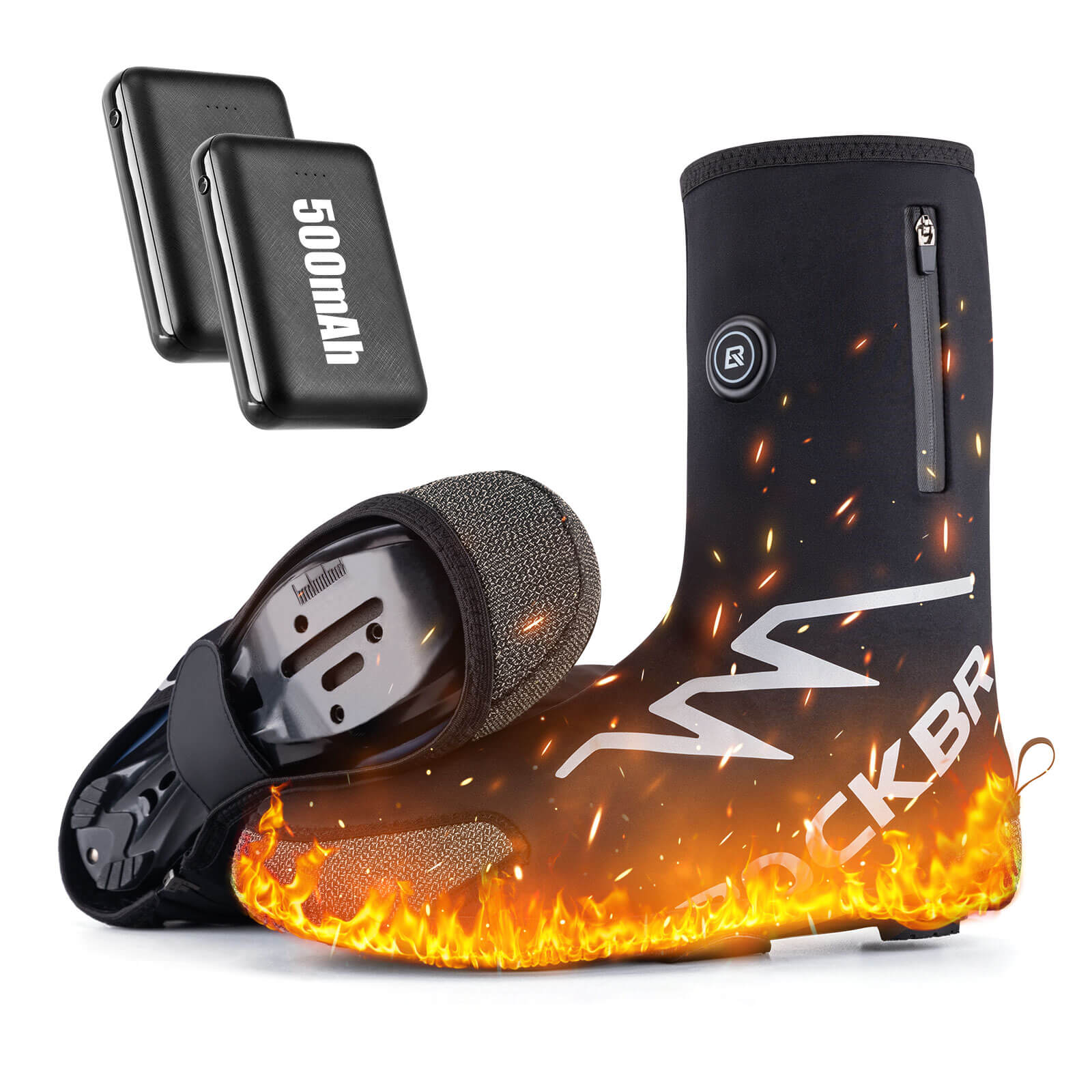 ROCKBROS Beheizte Überschuhe Winter Fahrrad Schuhüberzieher für Damen/Herren