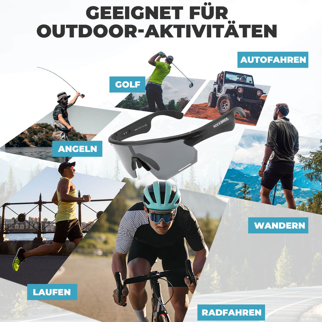 Smarte Fahrradbrille mit Bluetooth: Elektronisch, Selbsttönend & Polarisiert