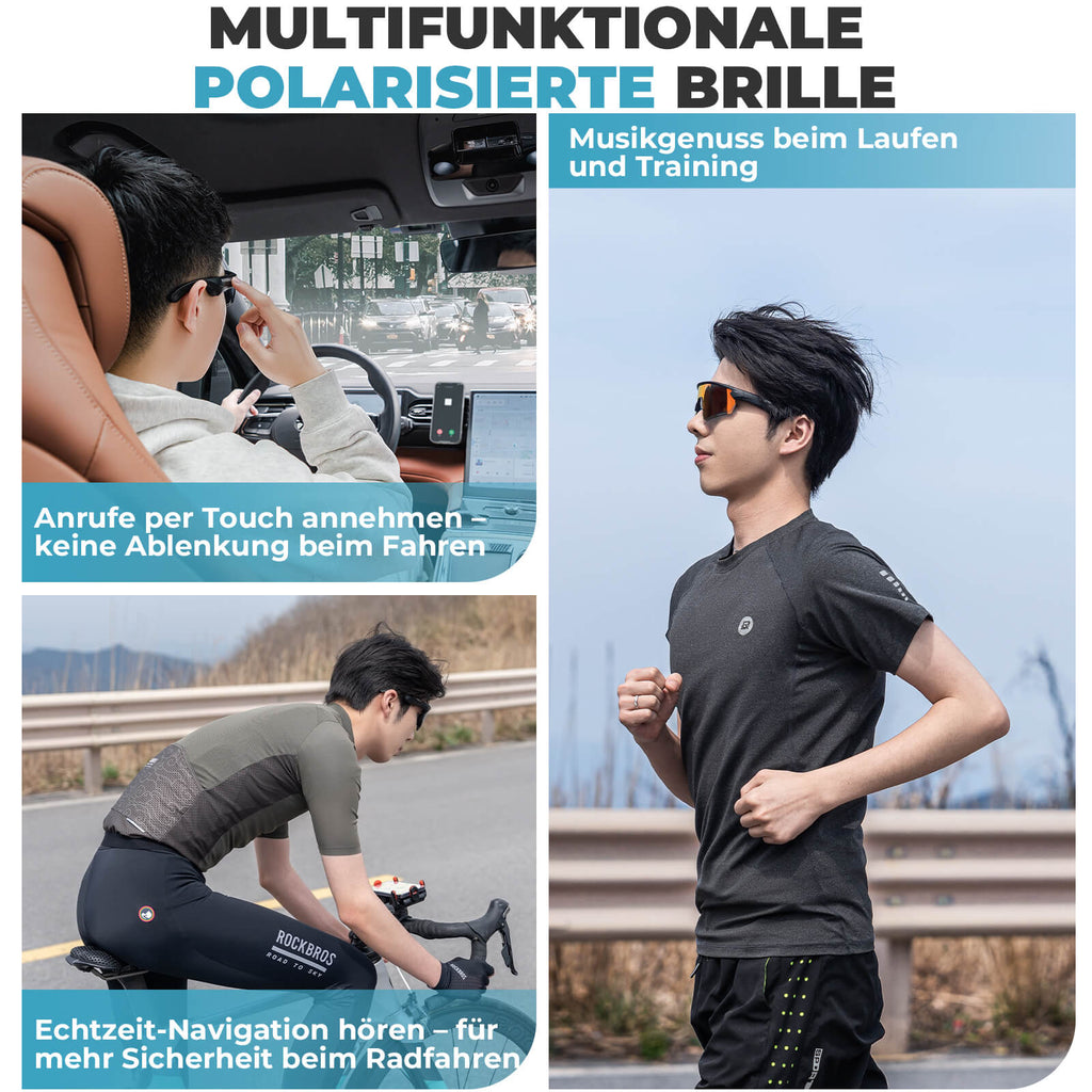 Smarte Fahrradbrille mit Bluetooth: Elektronisch, Selbsttönend & Polarisiert