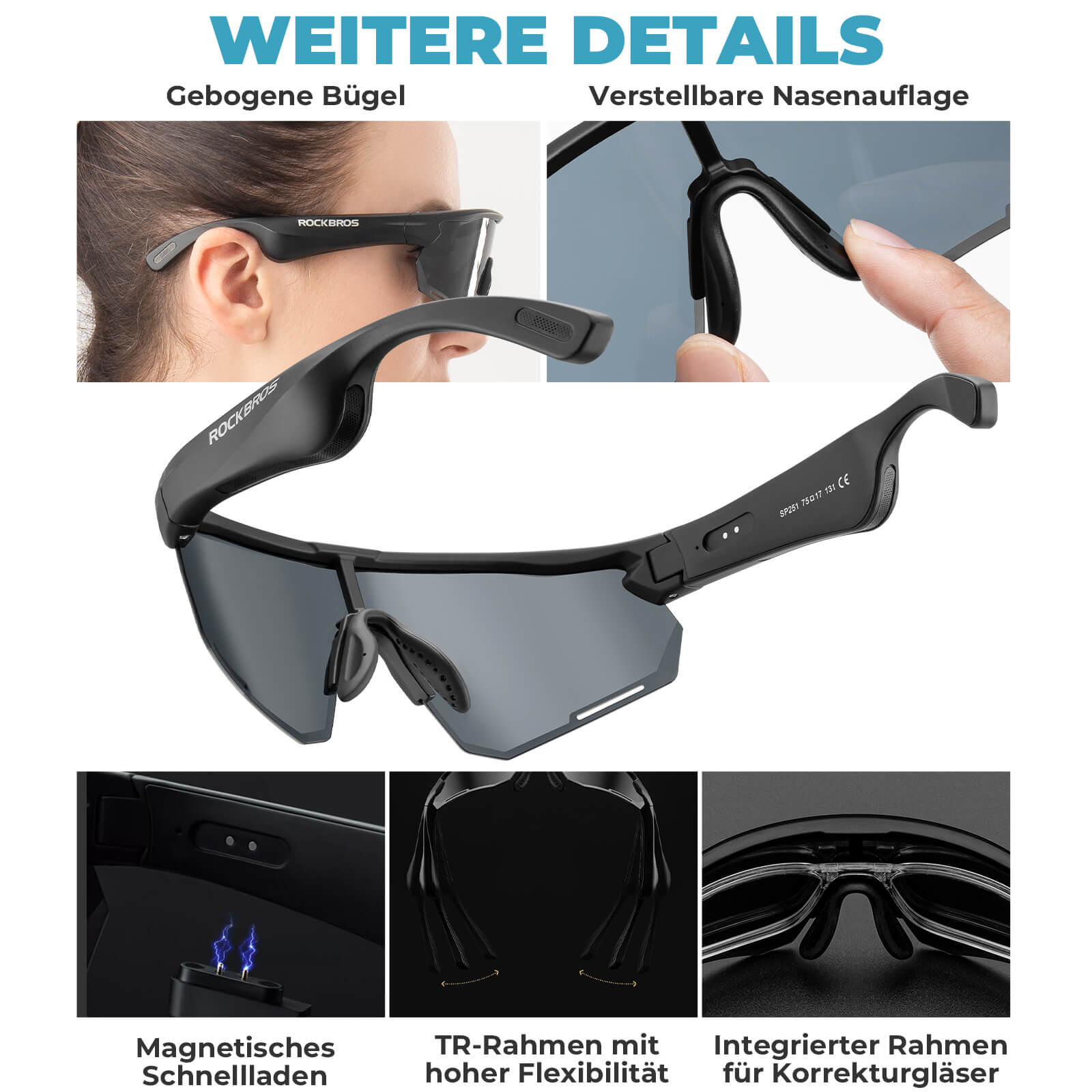 Smarte Fahrradbrille mit Bluetooth: Elektronisch, Selbsttönend & Polarisiert
