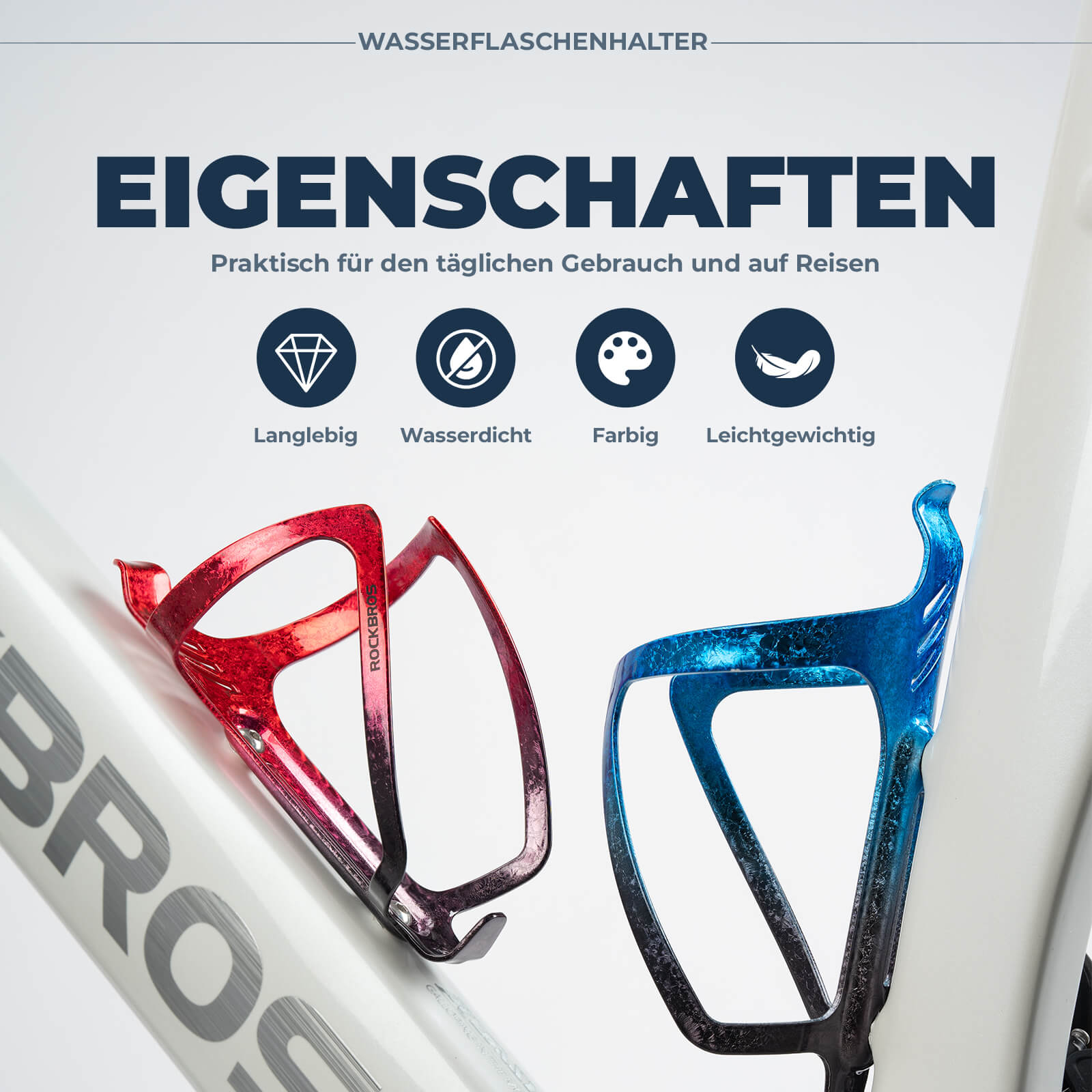 ROCKBROS Fahrrad Flaschenhalter Getränkehalter Robust aus Alu Leicht 8 Farbe