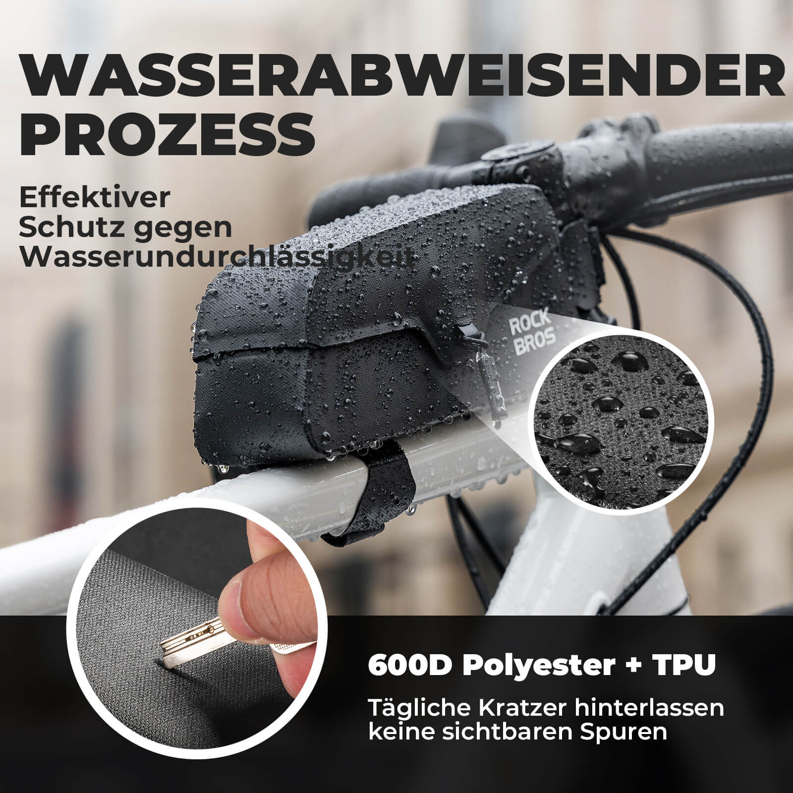 Magnetische Oberrohrtasche 100% Wasserdicht