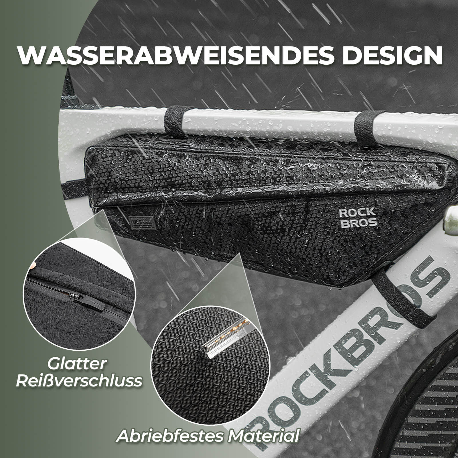 ROCKBROS Fahrrad Rahmentasche Dreiecktasche Wasserabweisend 2,9L Schwarz
