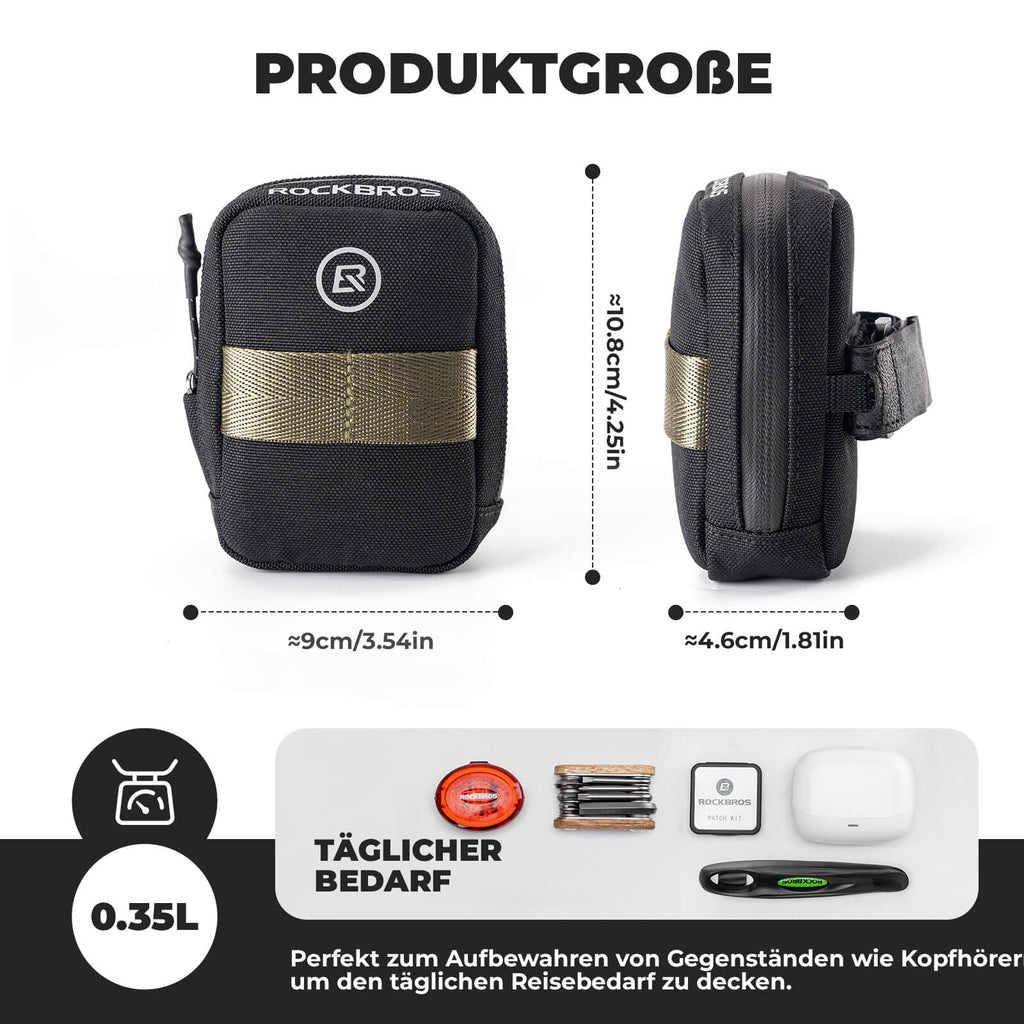 ROCKBROS Fahrrad Satteltasche Kompakte Aufbewahrungstasche Rennrad MTB