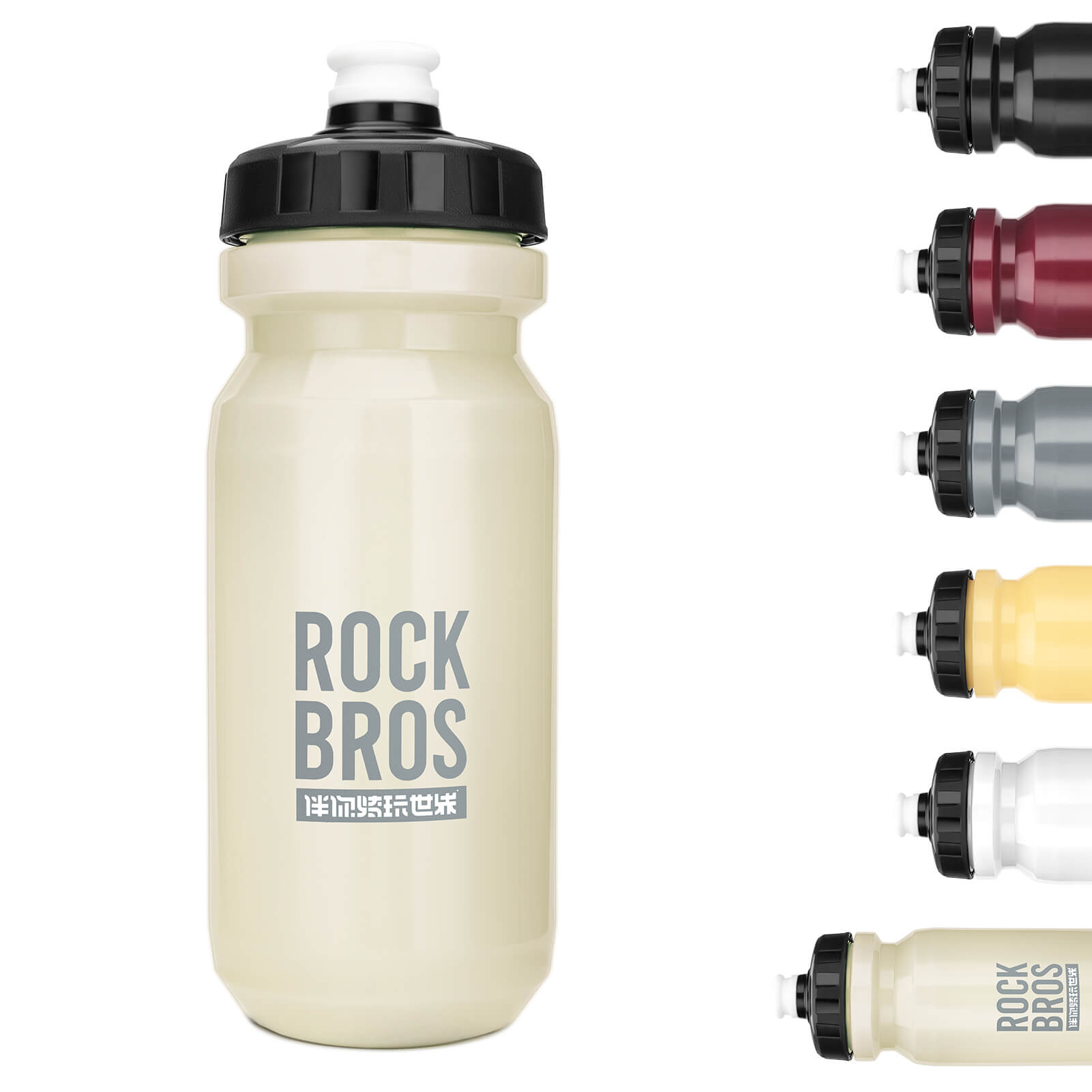 ROCKBROS Fahrrad Trinkflasche 600ml Trinkflasche BPA-Frei Auslaufsichere Flasche